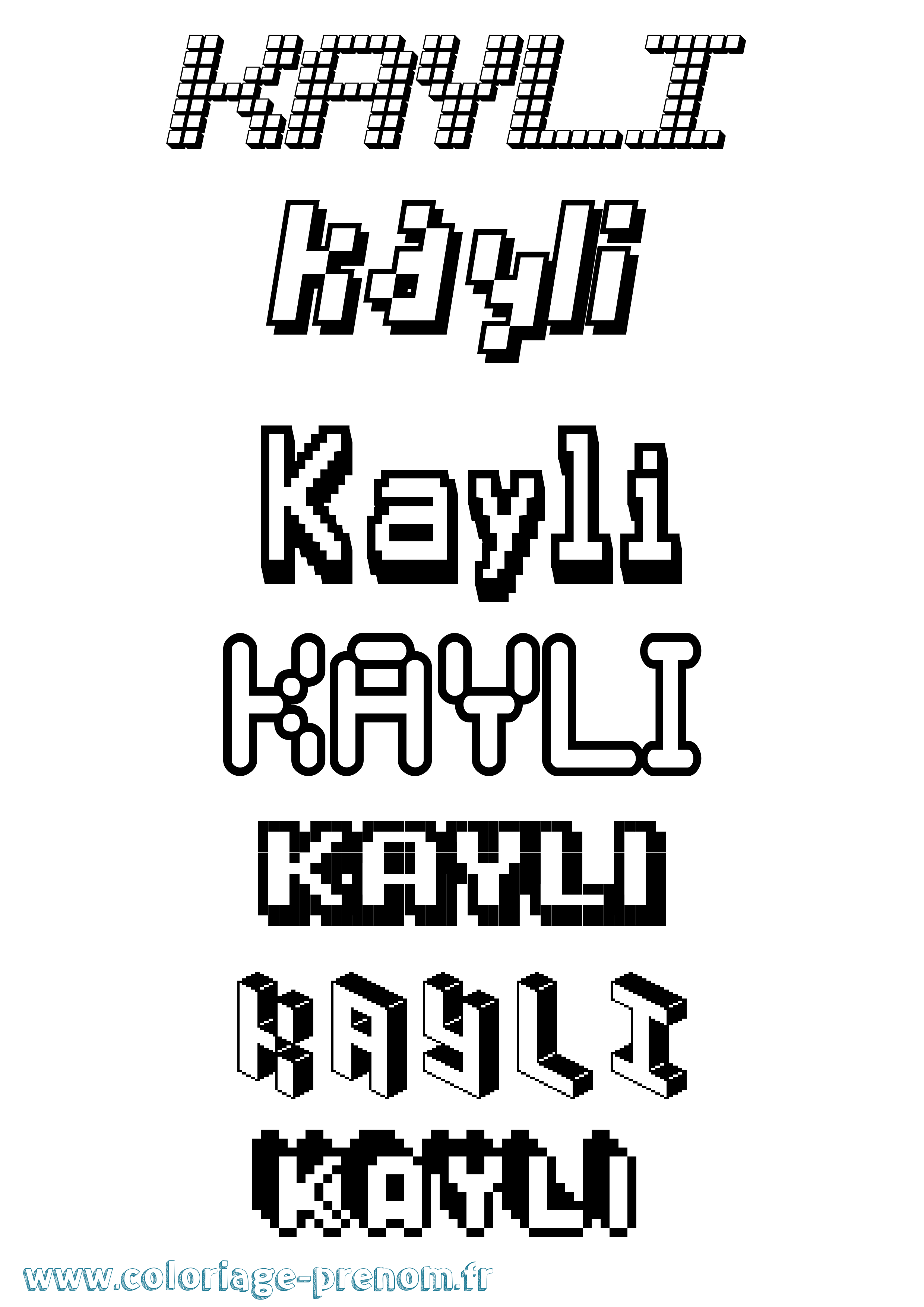 Coloriage Kayli Pixel Coloriage prénom Kayli Pixel