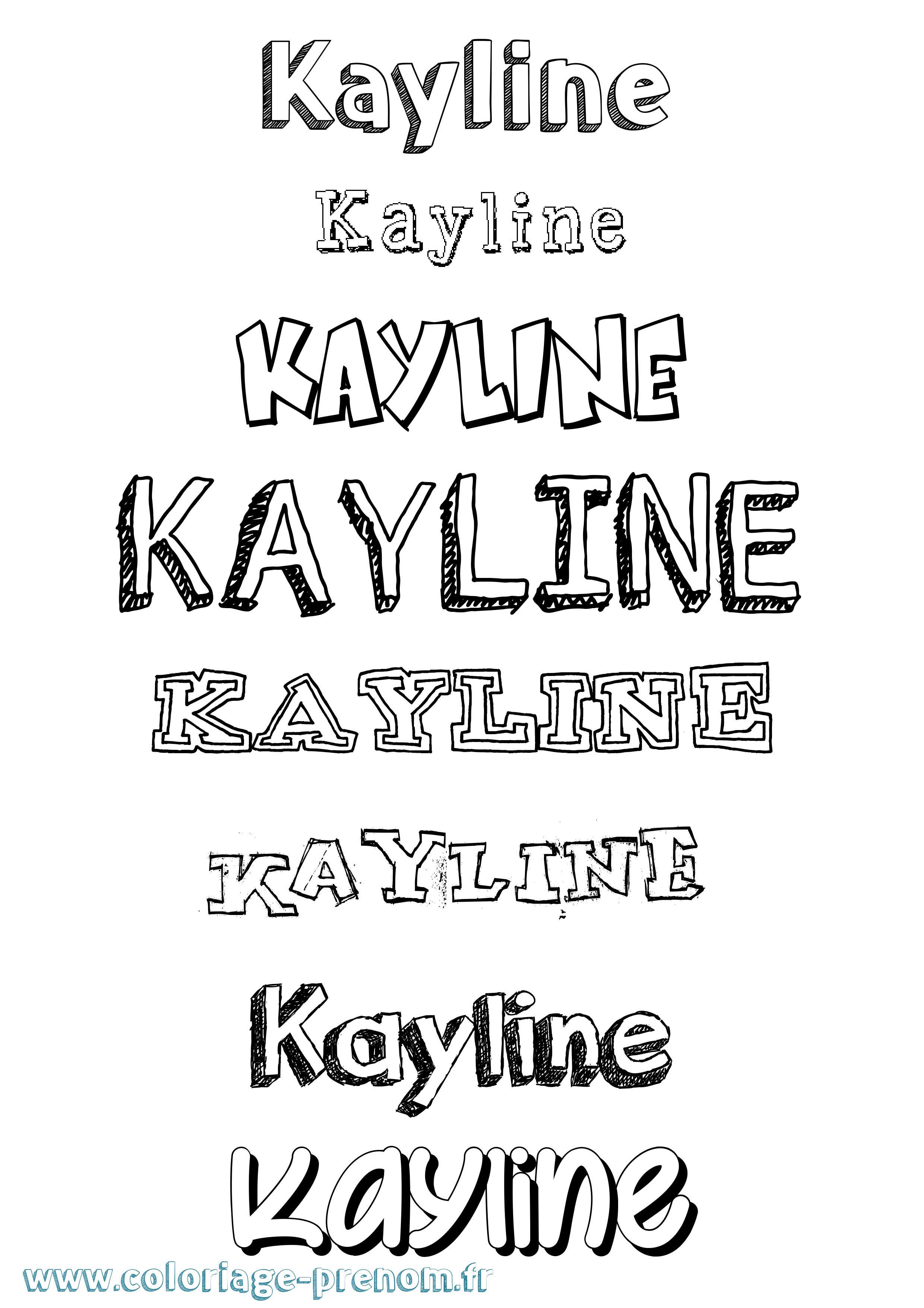 Coloriage Kayline Dessiné Coloriage prénom Kayline Dessiné