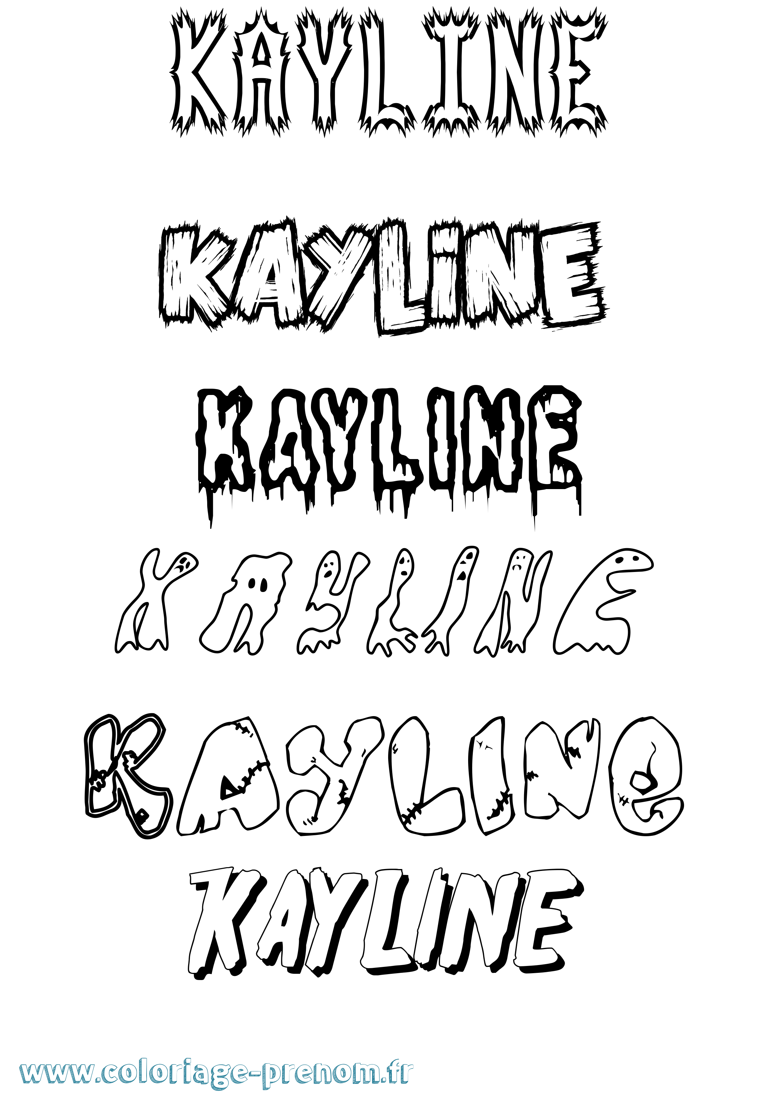 Coloriage Kayline Frisson Coloriage prénom Kayline Frisson