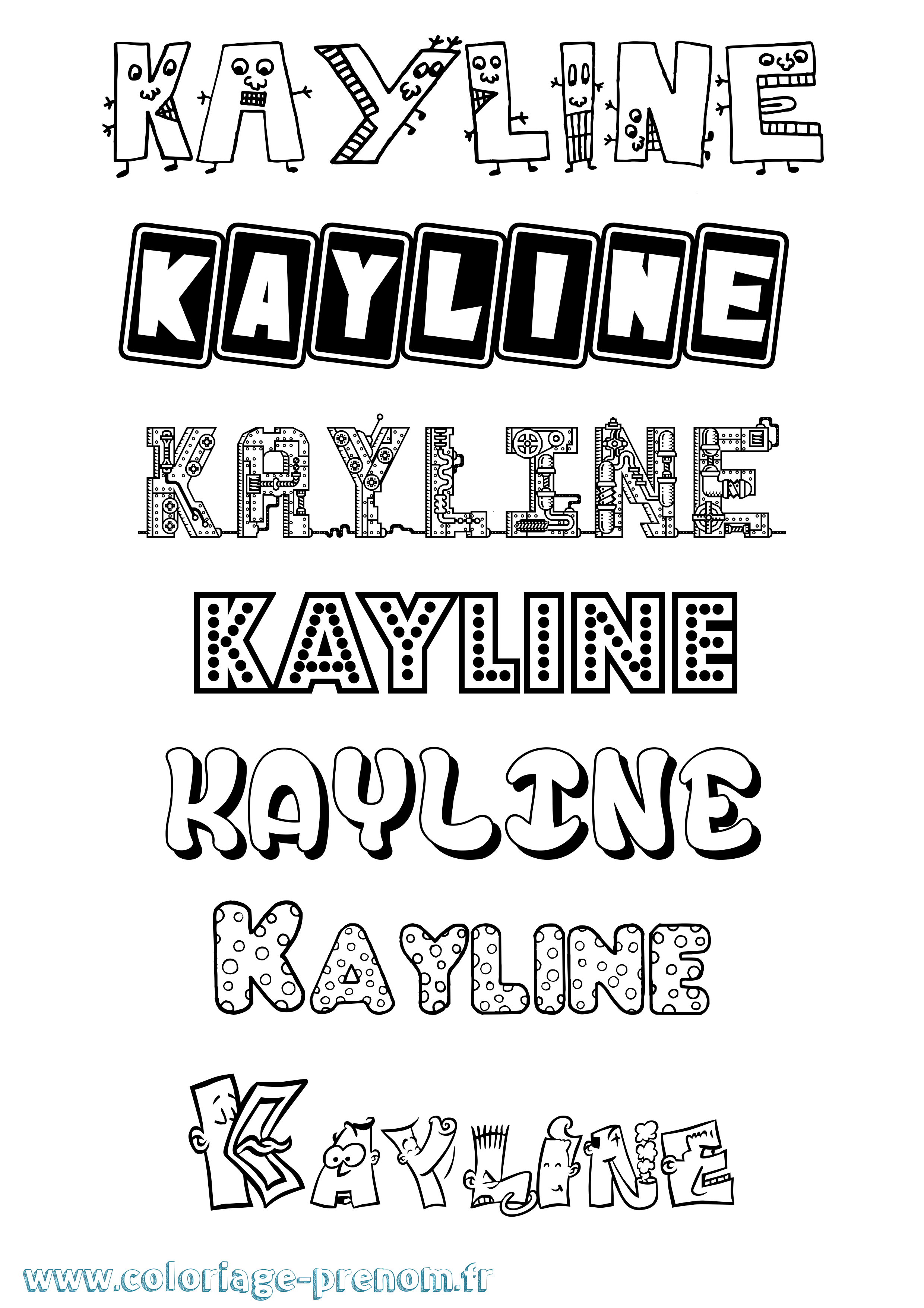 Coloriage Kayline Fun Coloriage prénom Kayline Fun