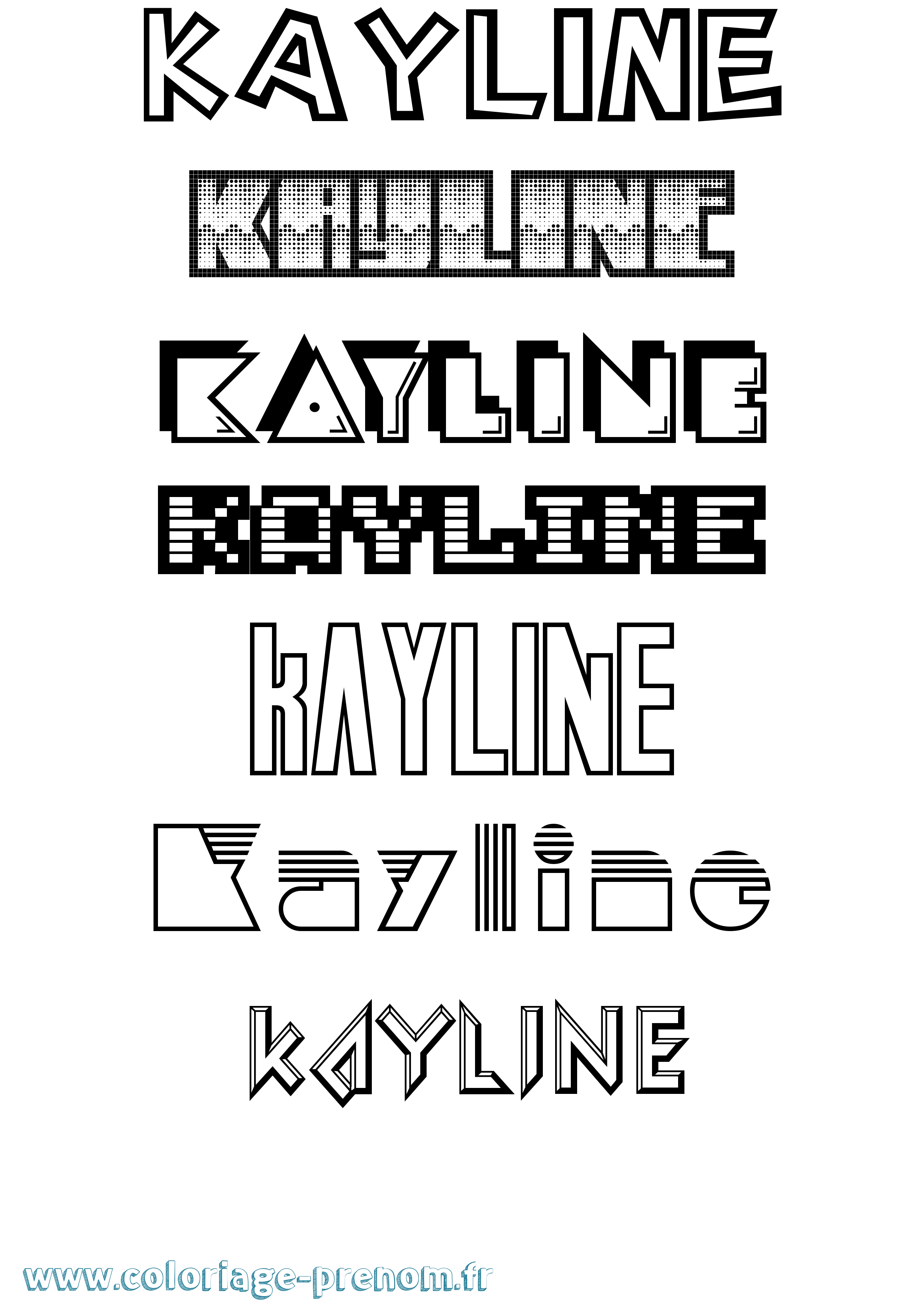 Coloriage Kayline Jeux Vidéos Coloriage prénom Kayline Jeux Vidéos