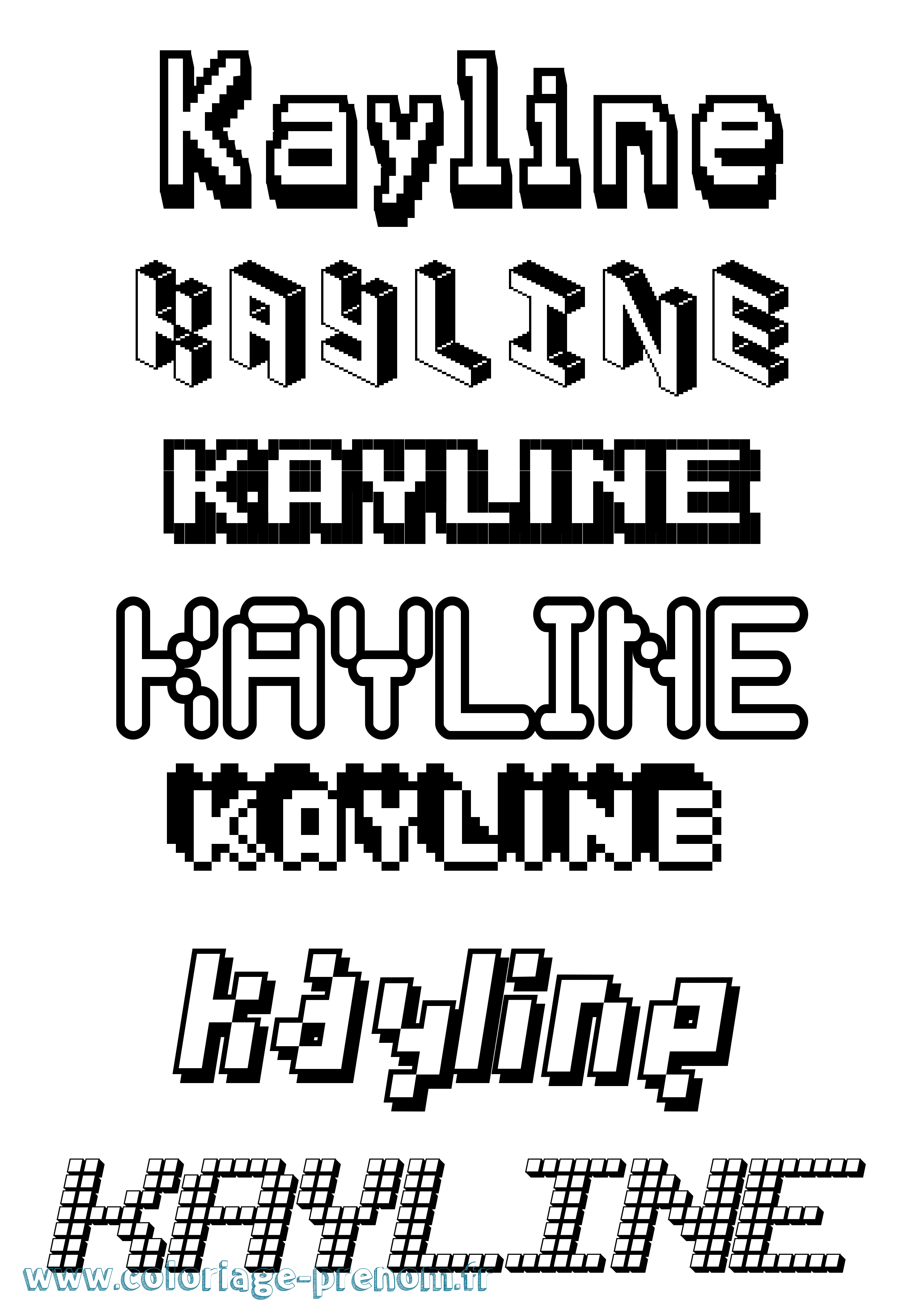 Coloriage Kayline Pixel Coloriage prénom Kayline Pixel