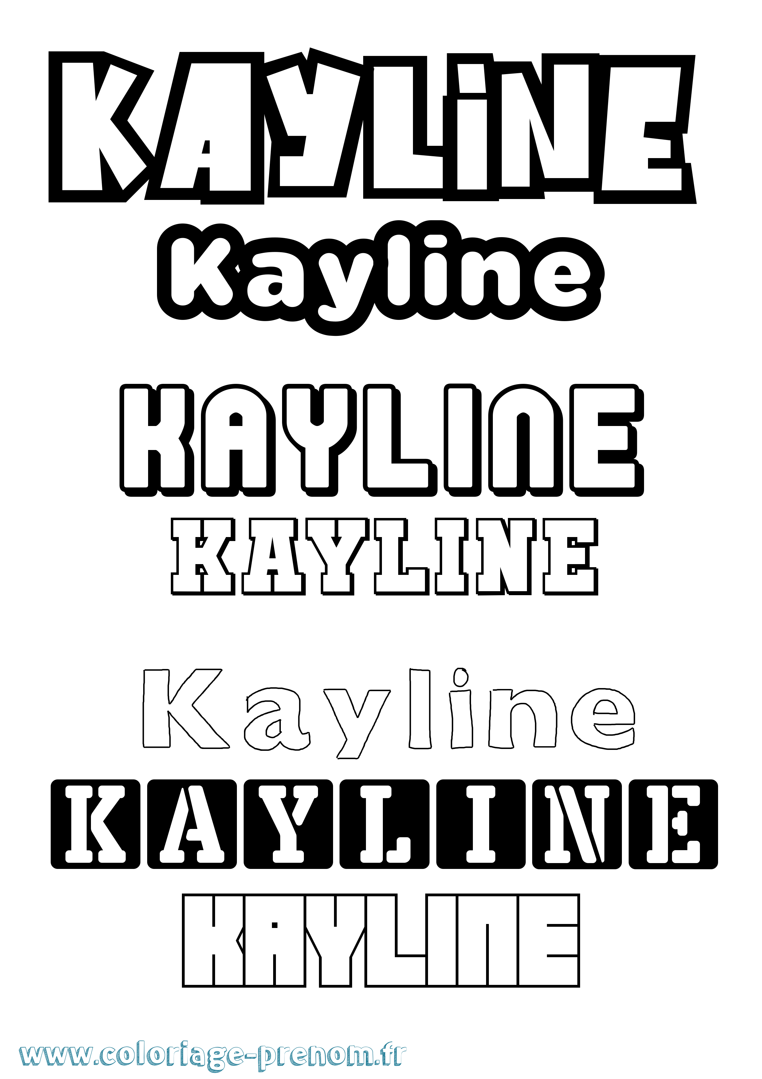 Coloriage Kayline Simple Coloriage prénom Kayline Simple