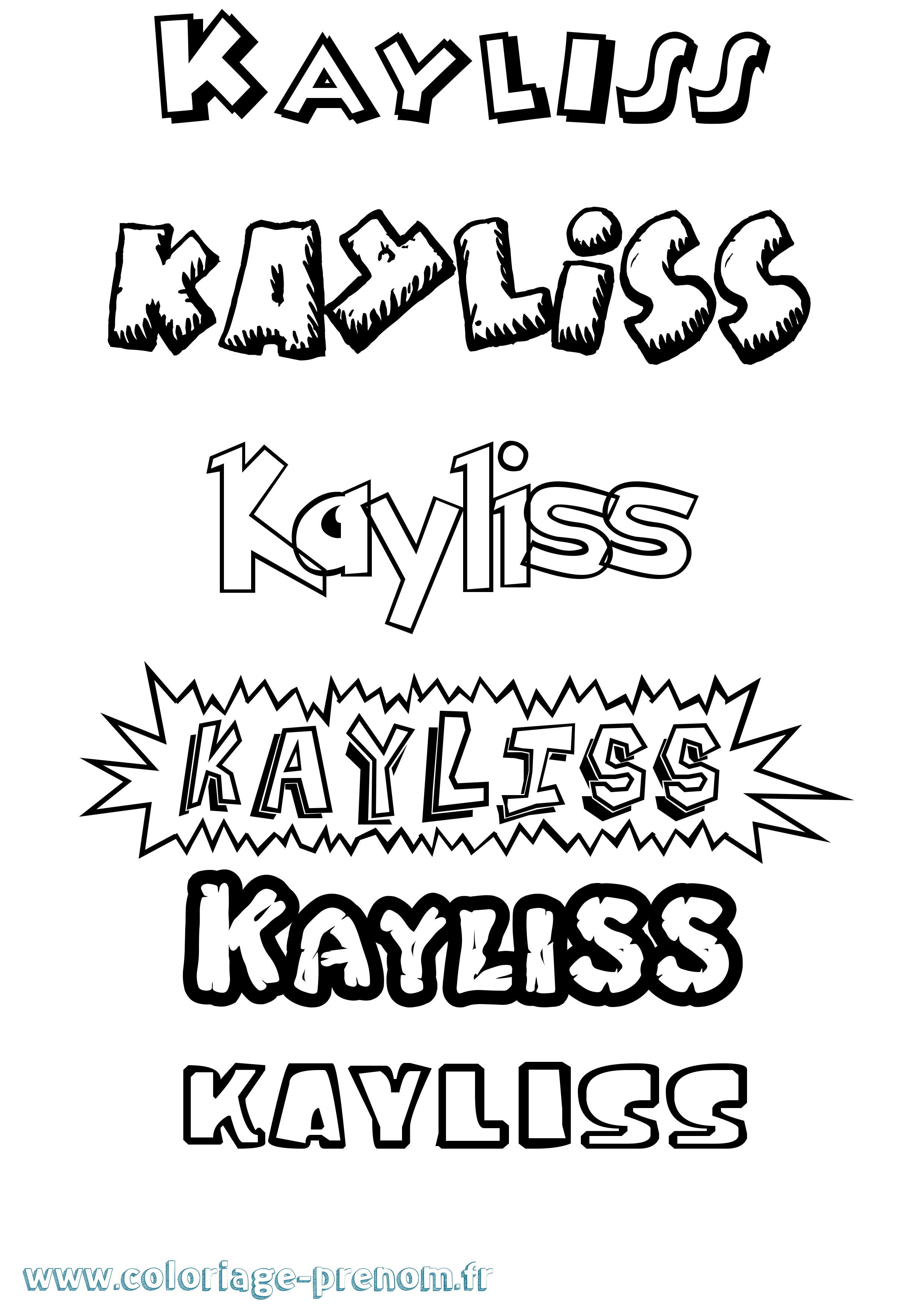 Coloriage Kayliss Dessin Animé Coloriage prénom Kayliss Dessin Animé