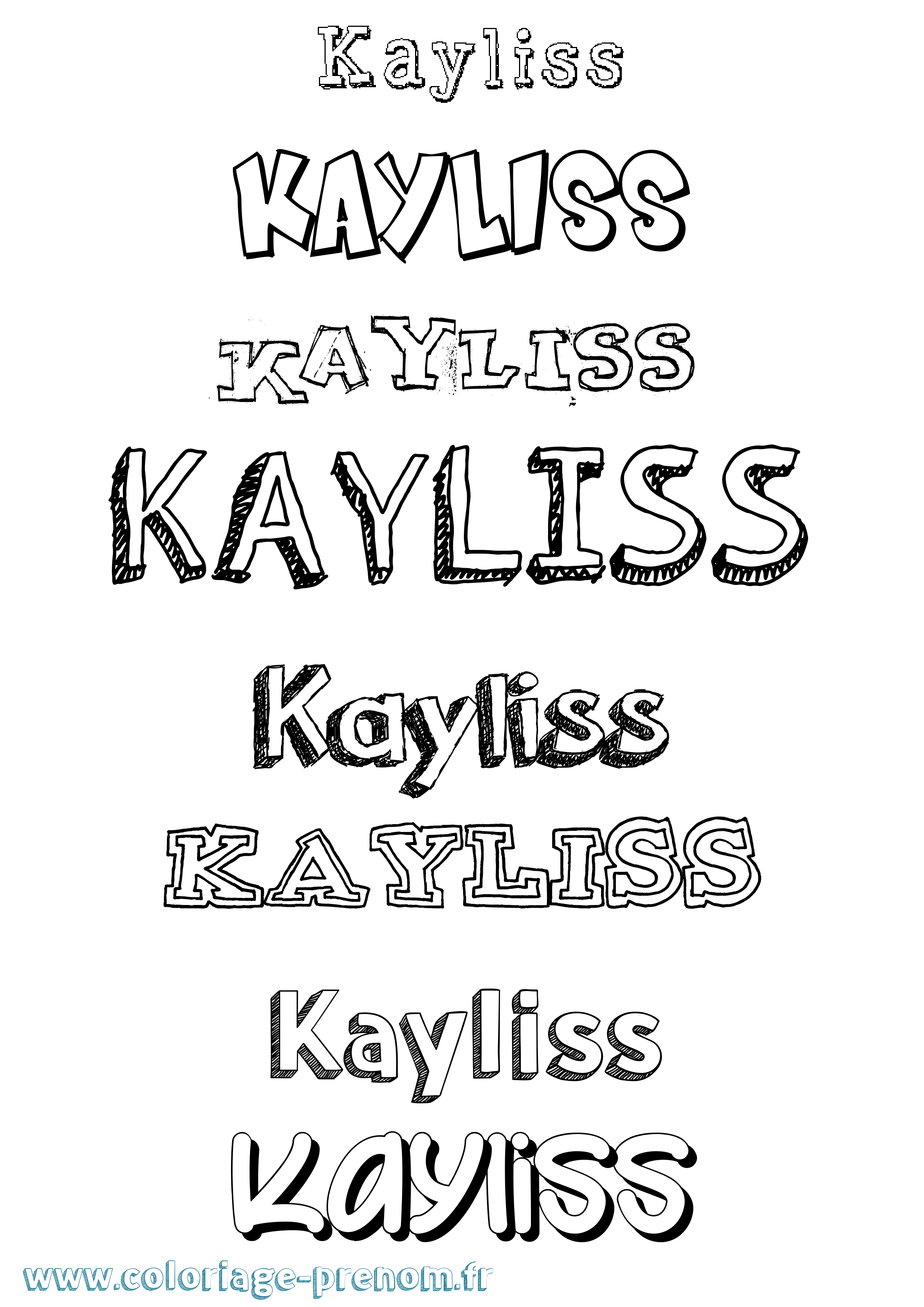 Coloriage Kayliss Dessiné Coloriage prénom Kayliss Dessiné