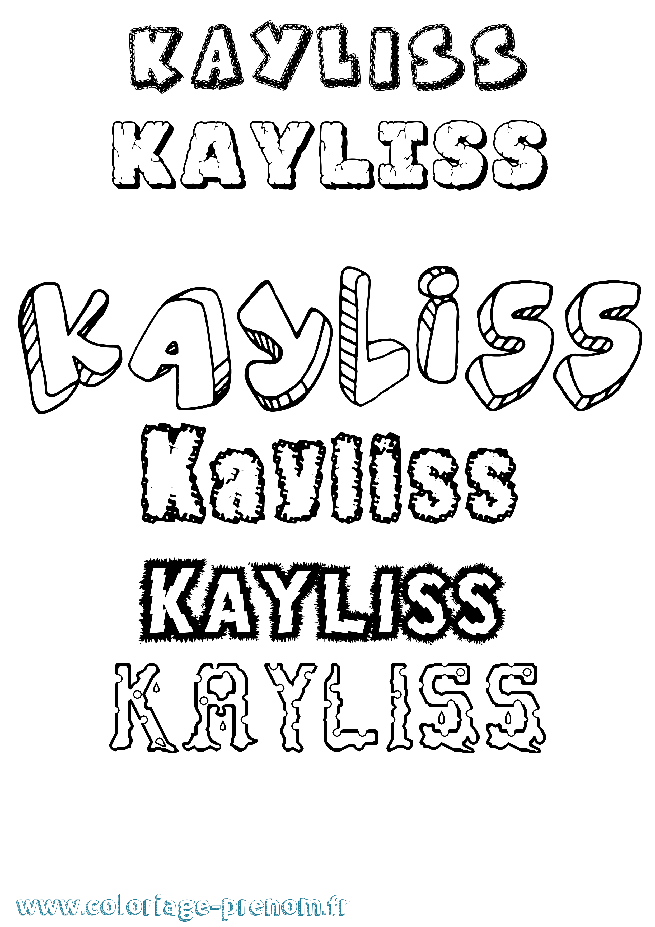 Coloriage Kayliss Destructuré Coloriage prénom Kayliss Destructuré