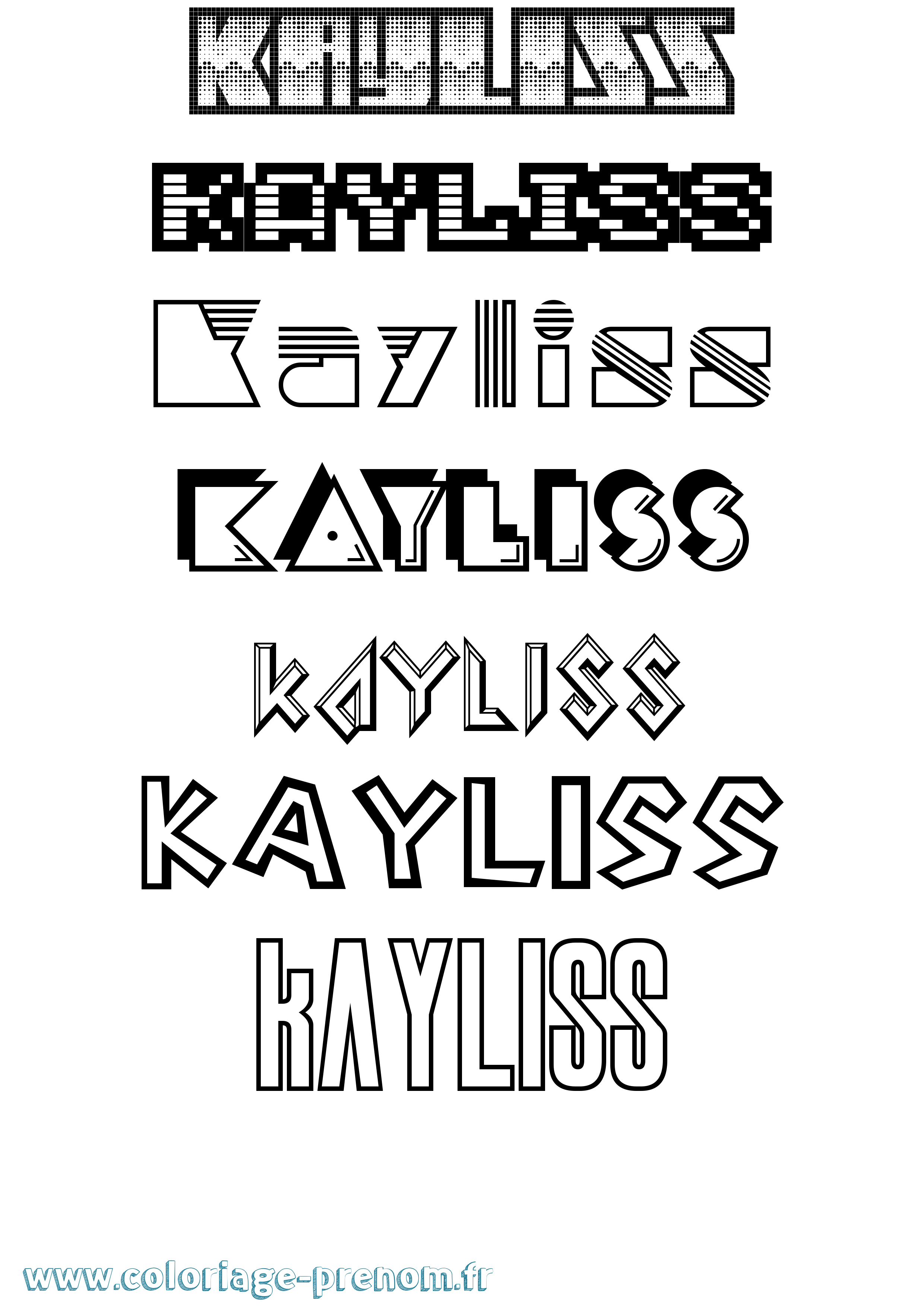 Coloriage Kayliss Jeux Vidéos Coloriage prénom Kayliss Jeux Vidéos