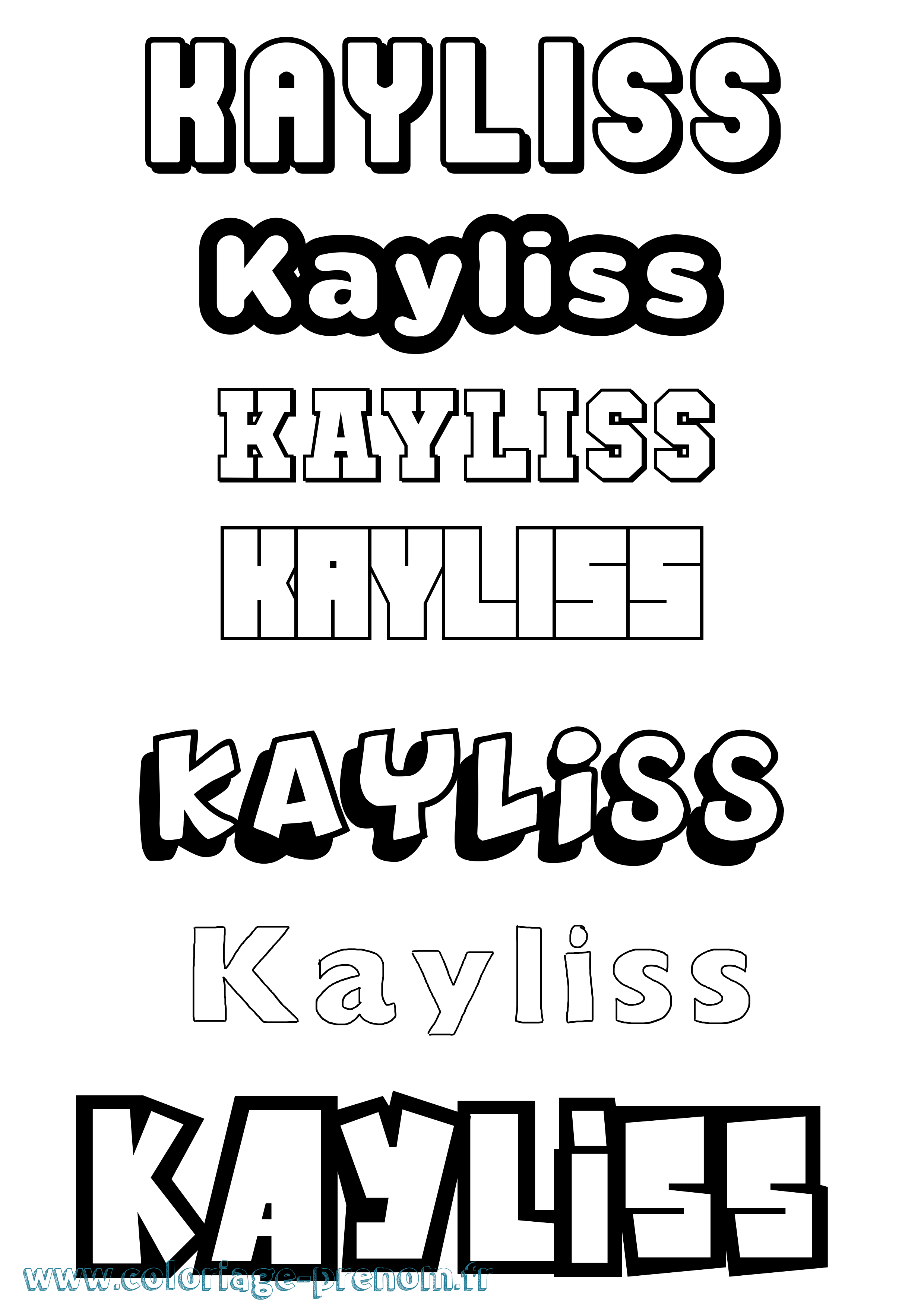 Coloriage Kayliss Simple Coloriage prénom Kayliss Simple