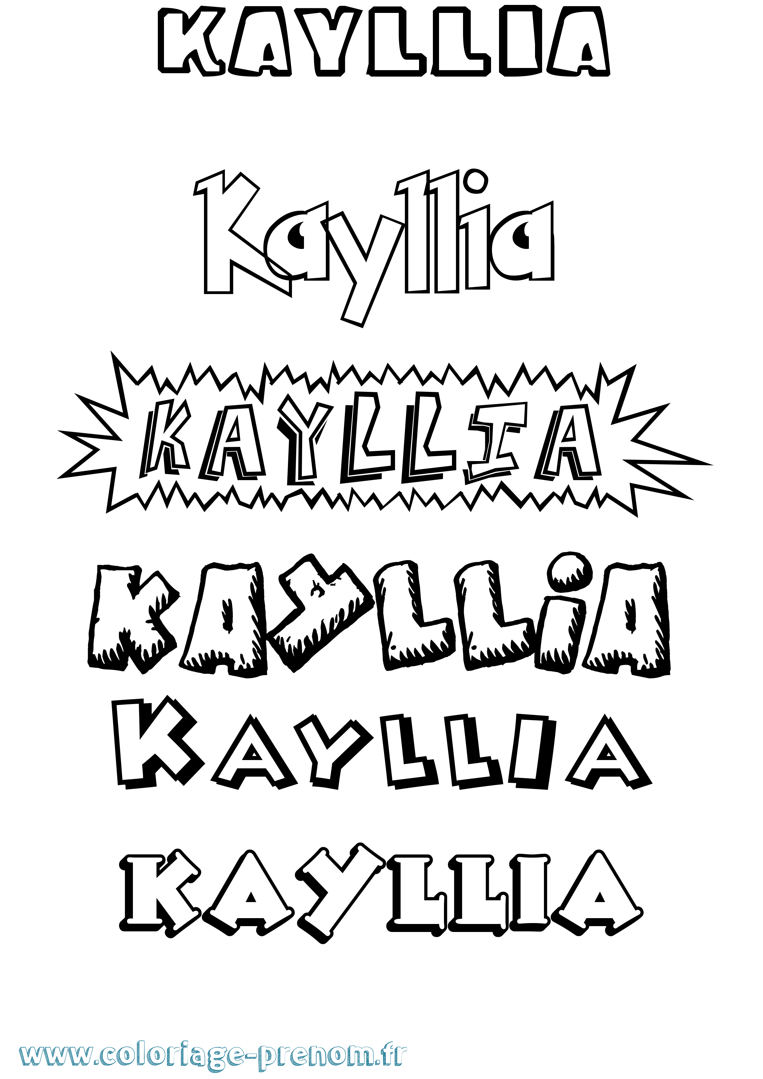 Coloriage Kayllia Dessin Animé Coloriage prénom Kayllia Dessin Animé
