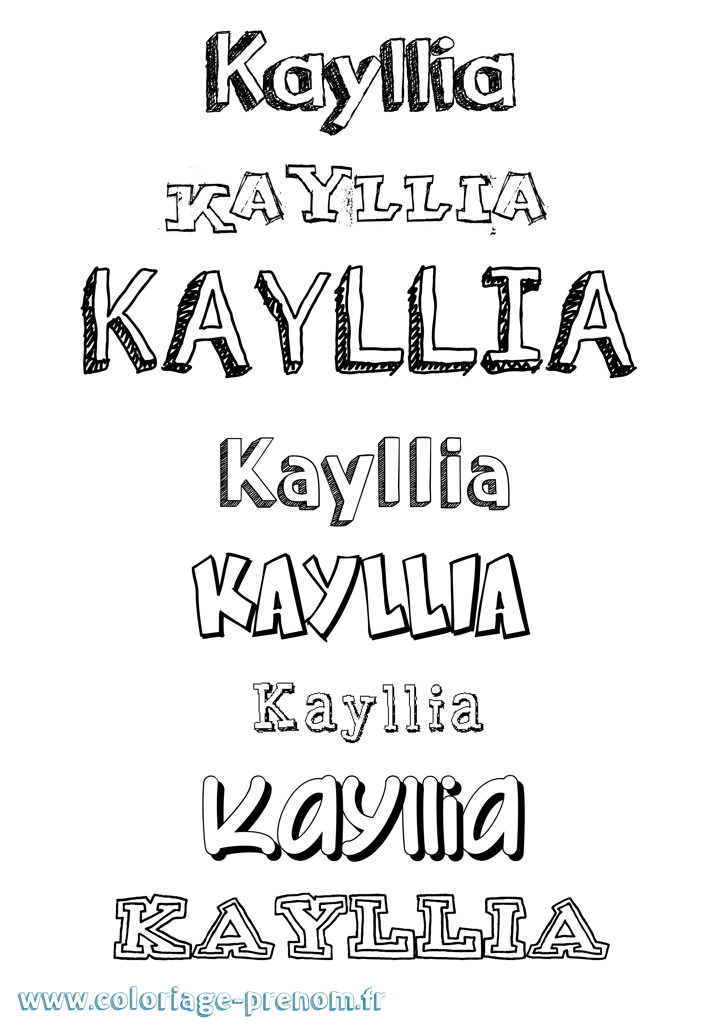 Coloriage Kayllia Dessiné Coloriage prénom Kayllia Dessiné
