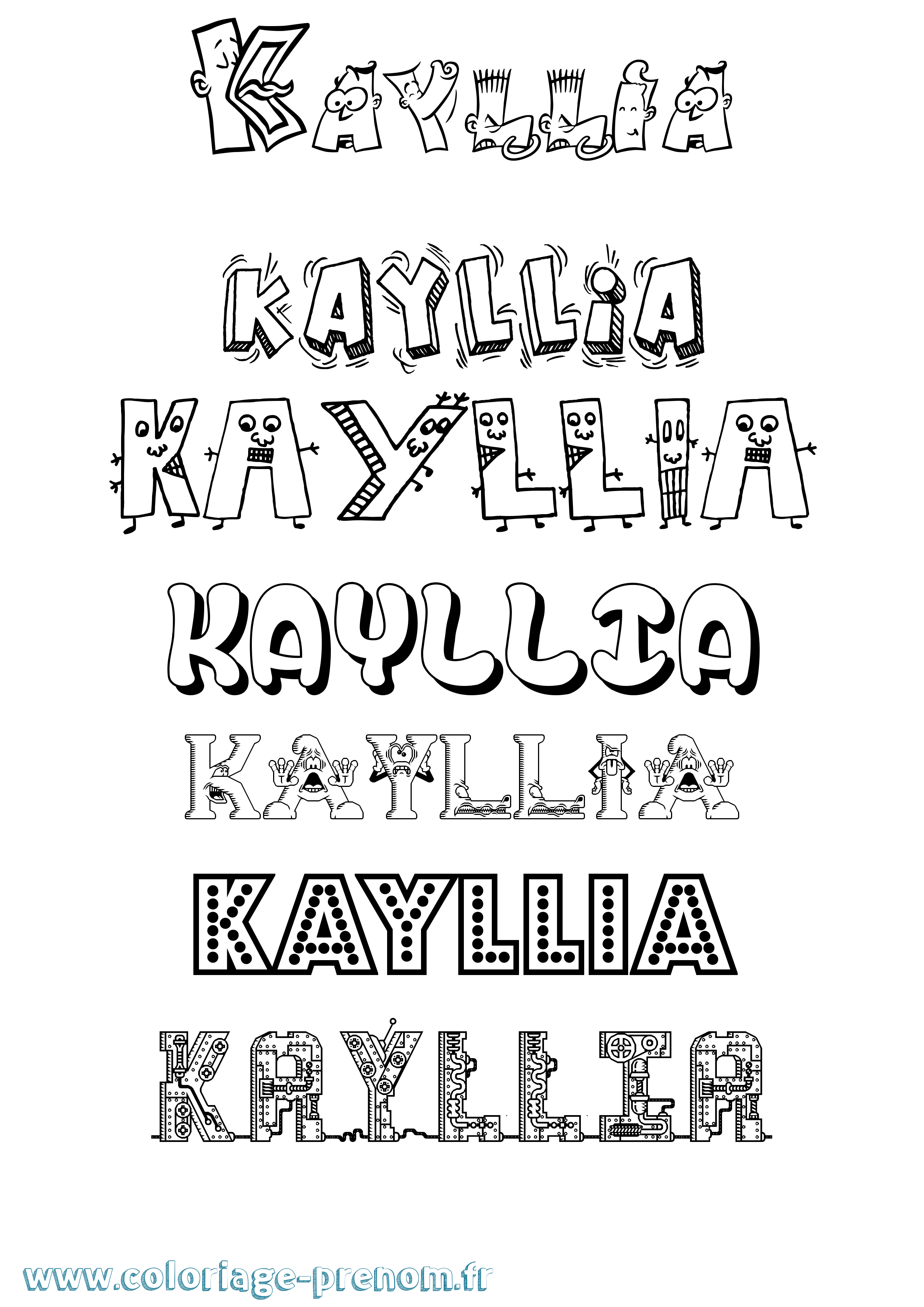 Coloriage Kayllia Fun Coloriage prénom Kayllia Fun