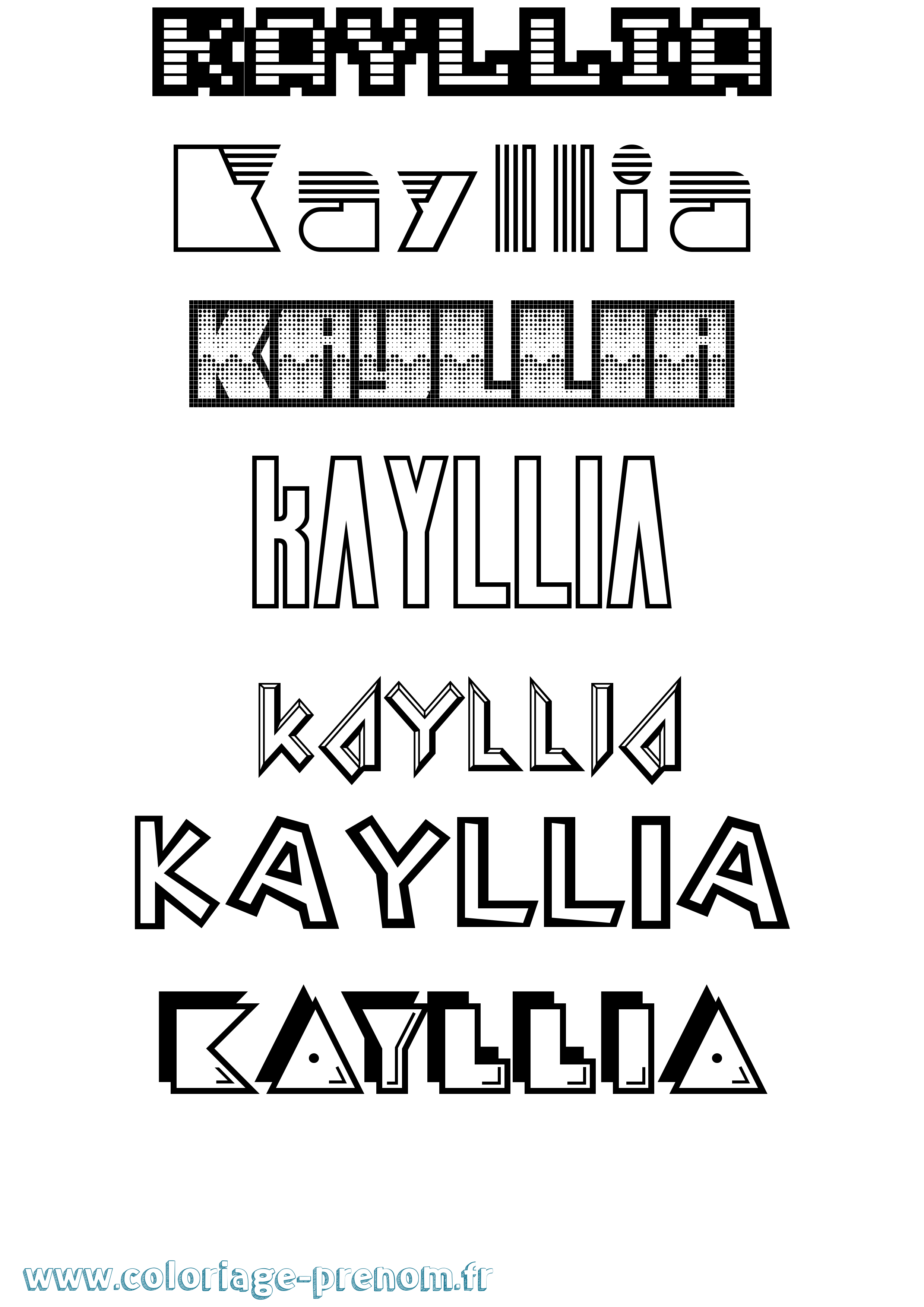 Coloriage Kayllia Jeux Vidéos Coloriage prénom Kayllia Jeux Vidéos