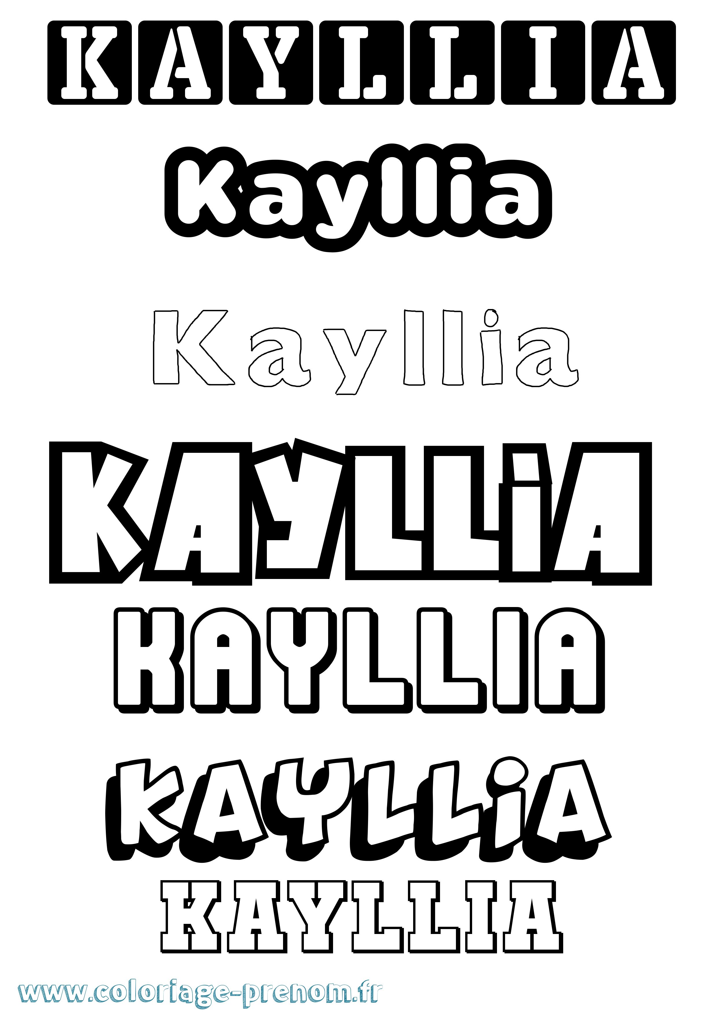 Coloriage Kayllia Simple Coloriage prénom Kayllia Simple