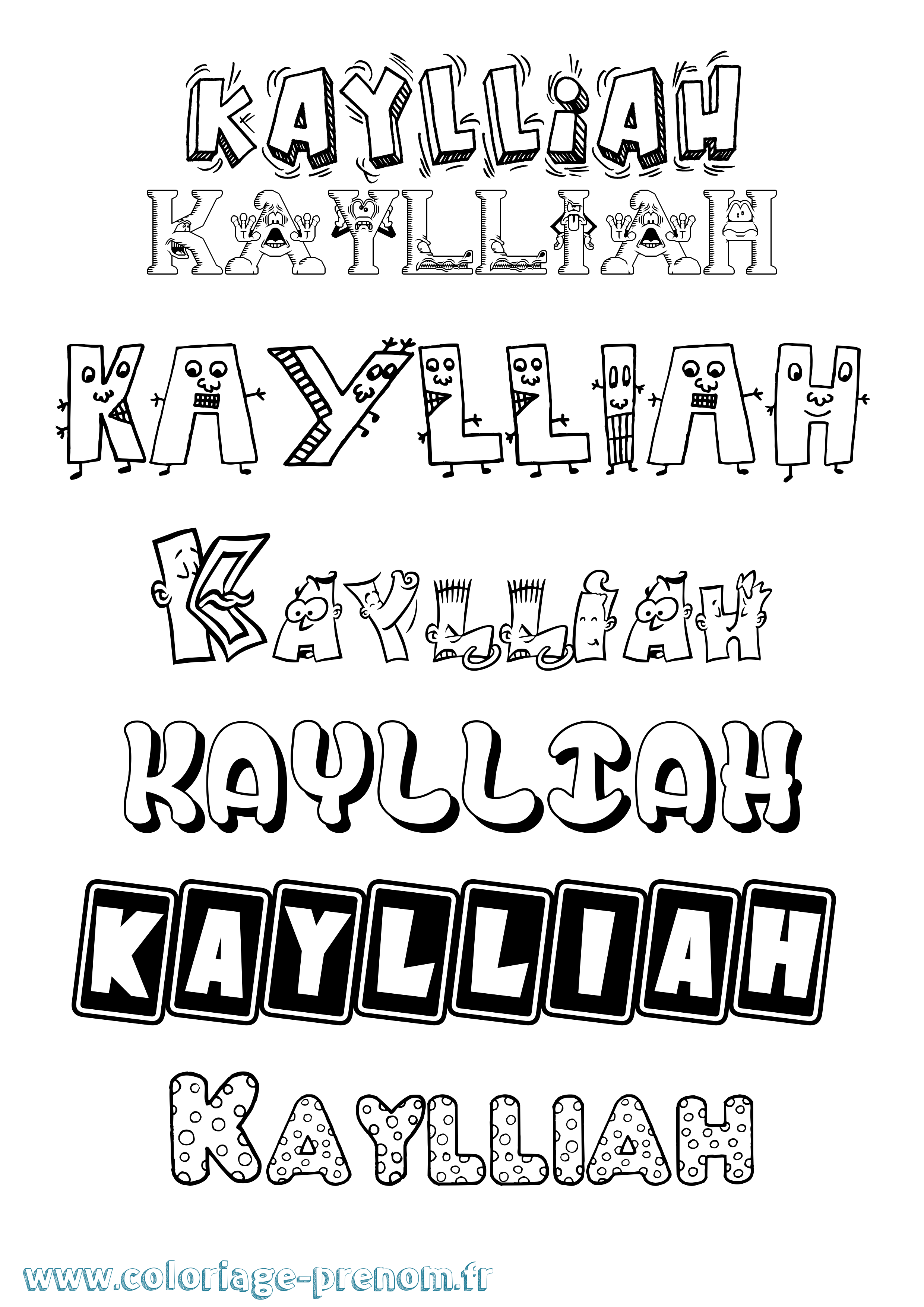 Coloriage Kaylliah Fun Coloriage prénom Kaylliah Fun