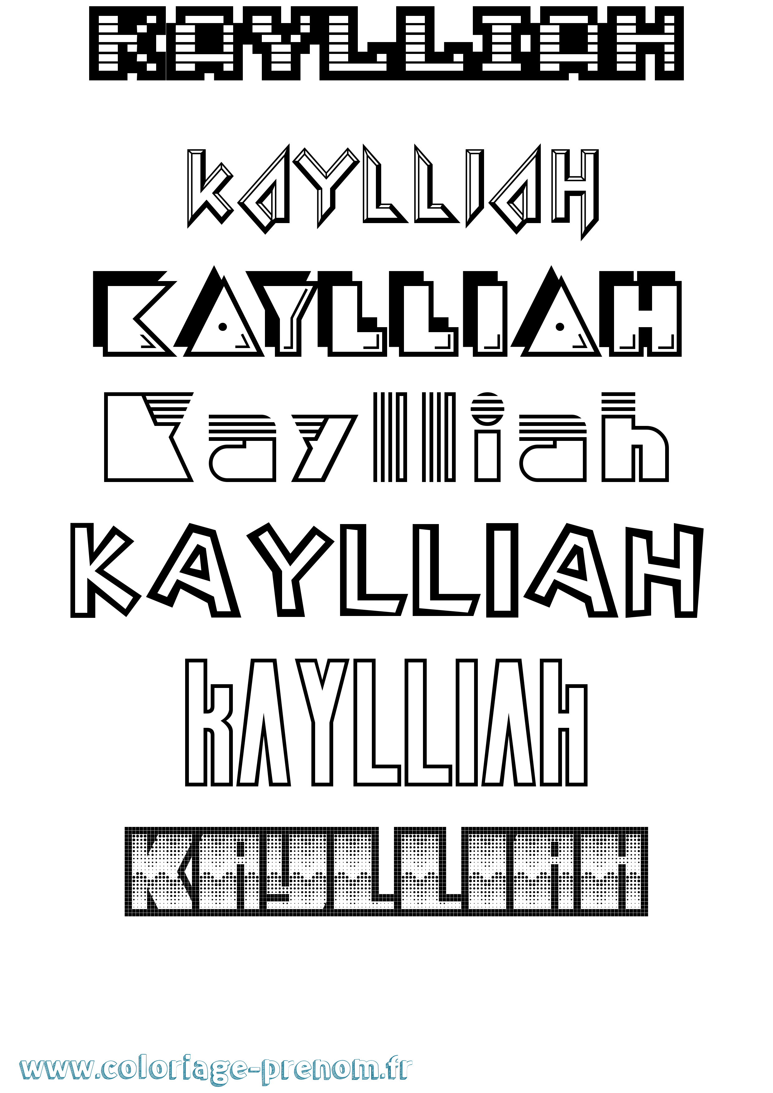 Coloriage Kaylliah Jeux Vidéos Coloriage prénom Kaylliah Jeux Vidéos