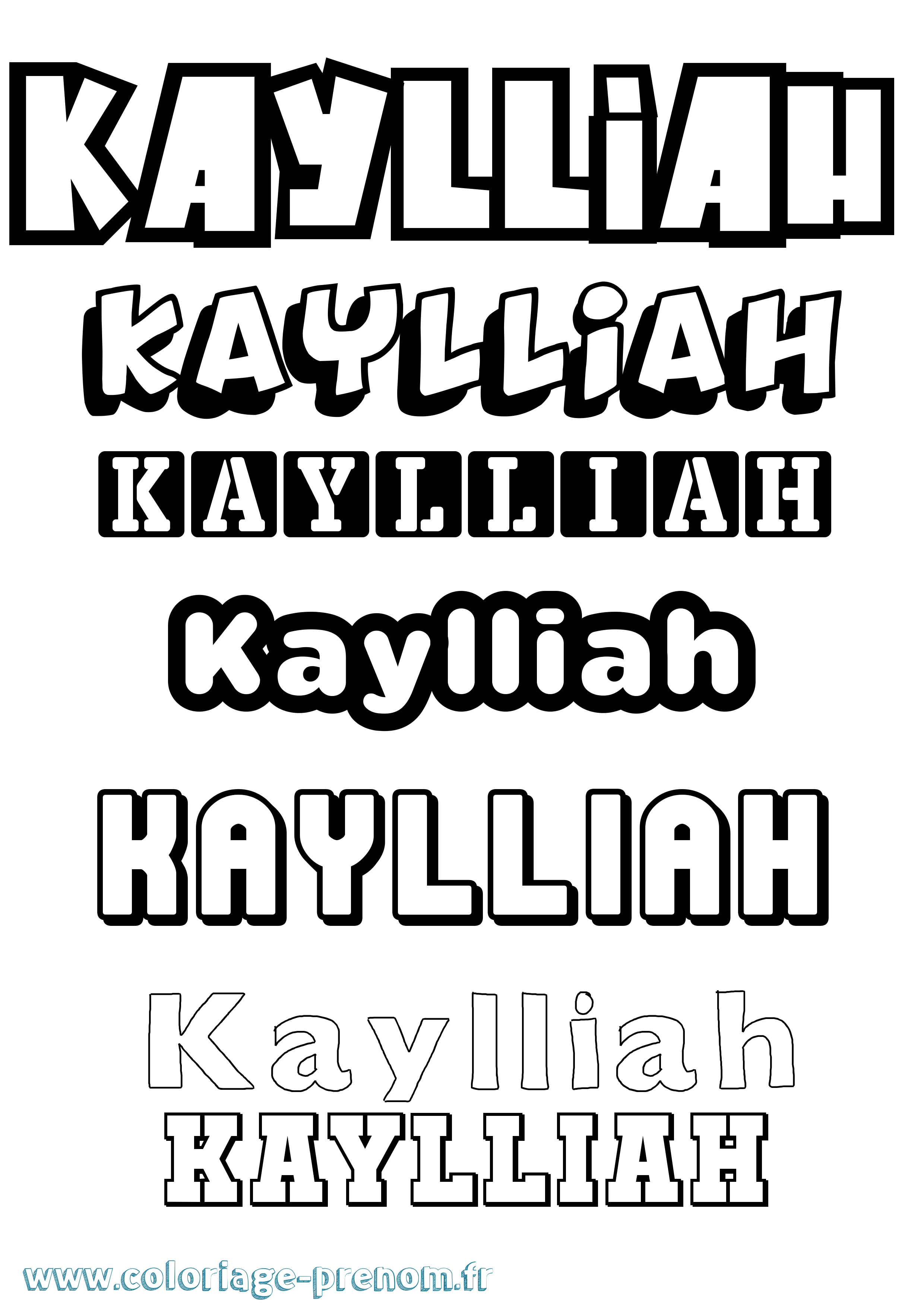 Coloriage Kaylliah Simple Coloriage prénom Kaylliah Simple