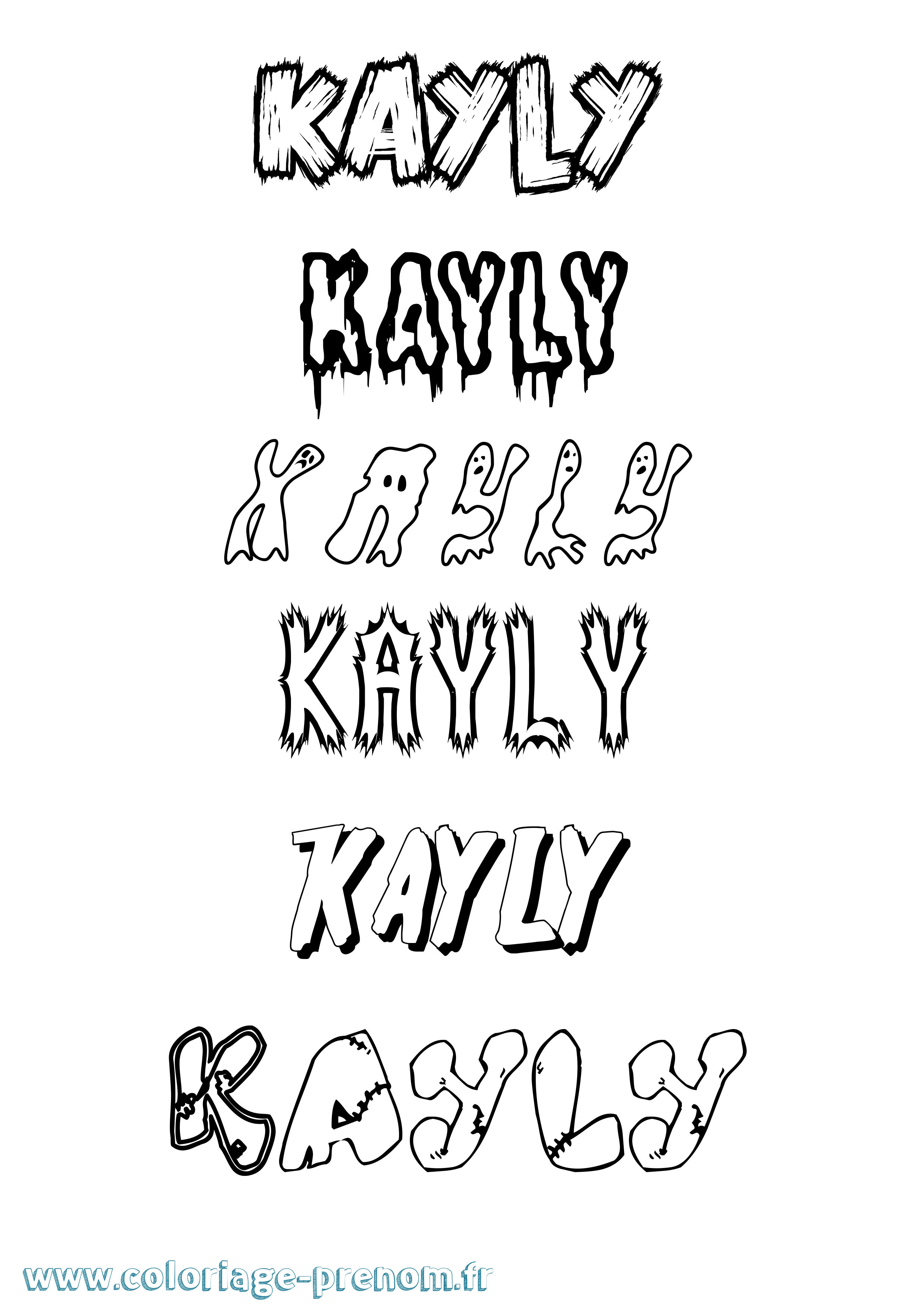 Coloriage Kayly Frisson Coloriage prénom Kayly Frisson