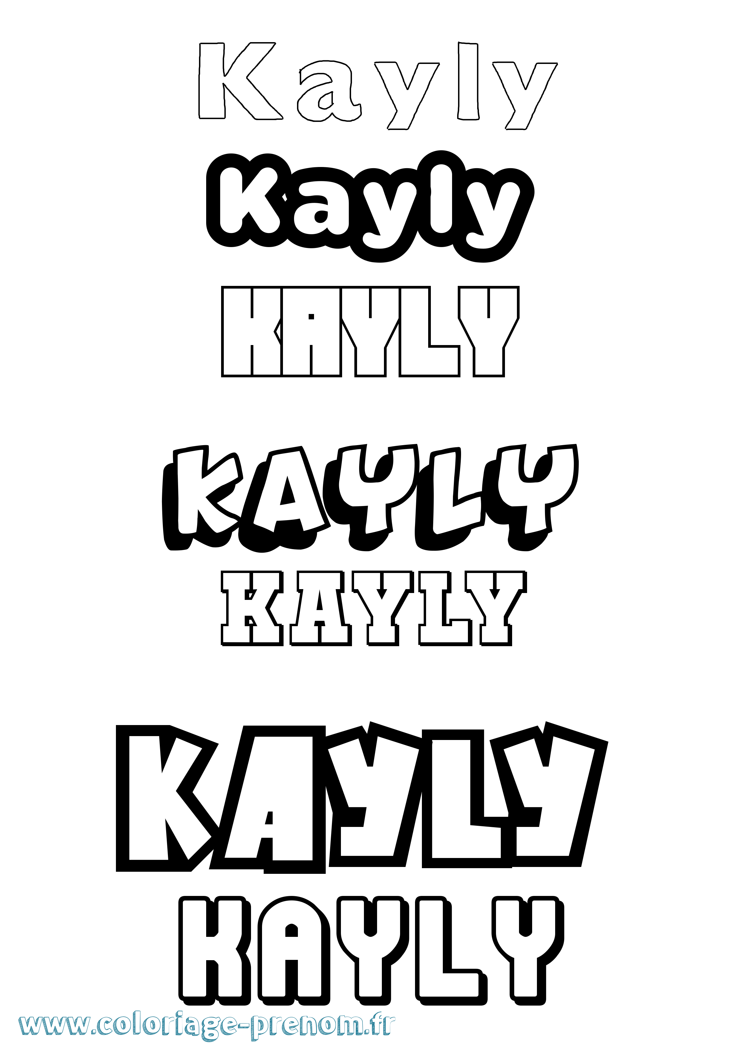 Coloriage Kayly Simple Coloriage prénom Kayly Simple