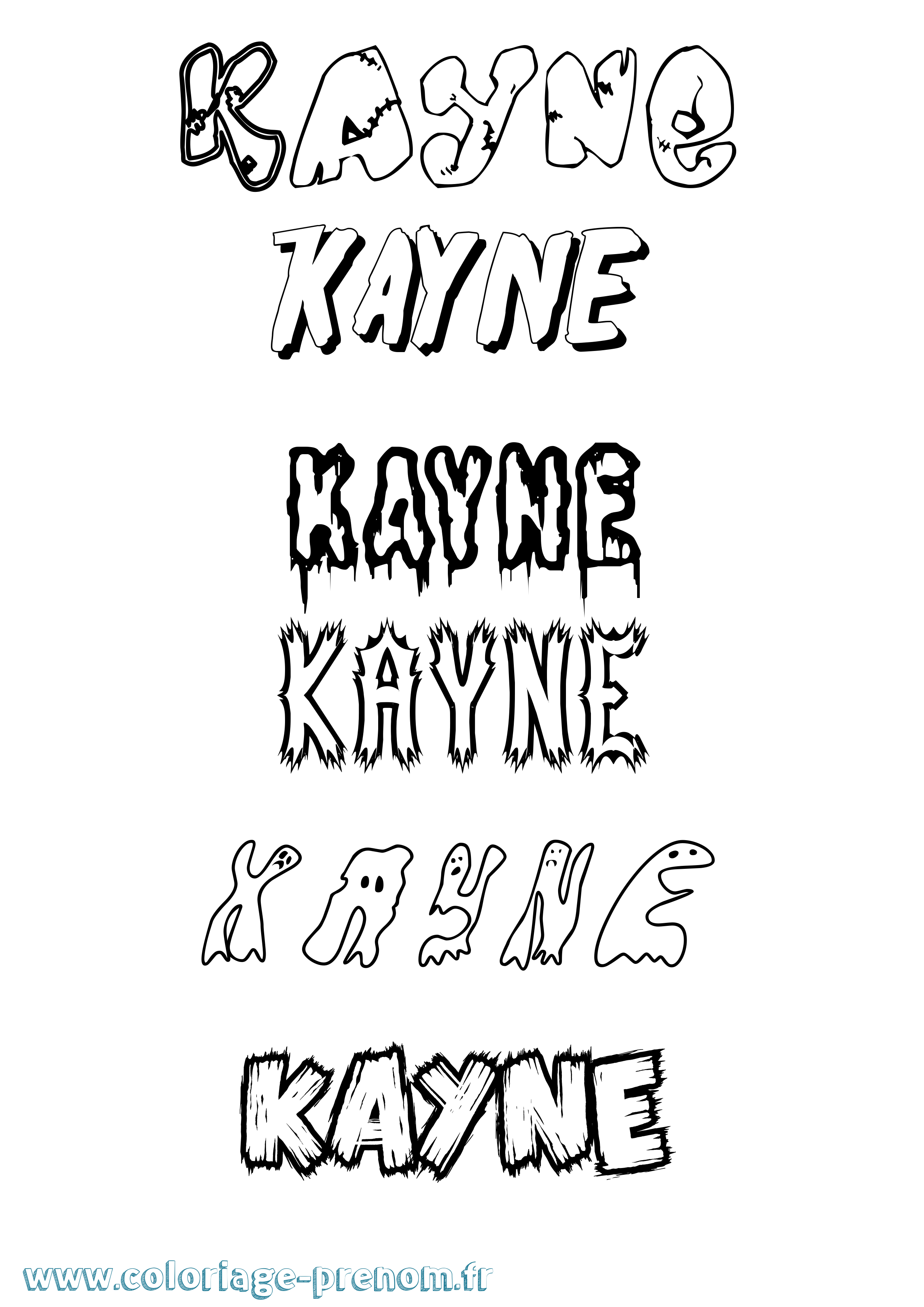 Coloriage Kayne Frisson Coloriage prénom Kayne Frisson