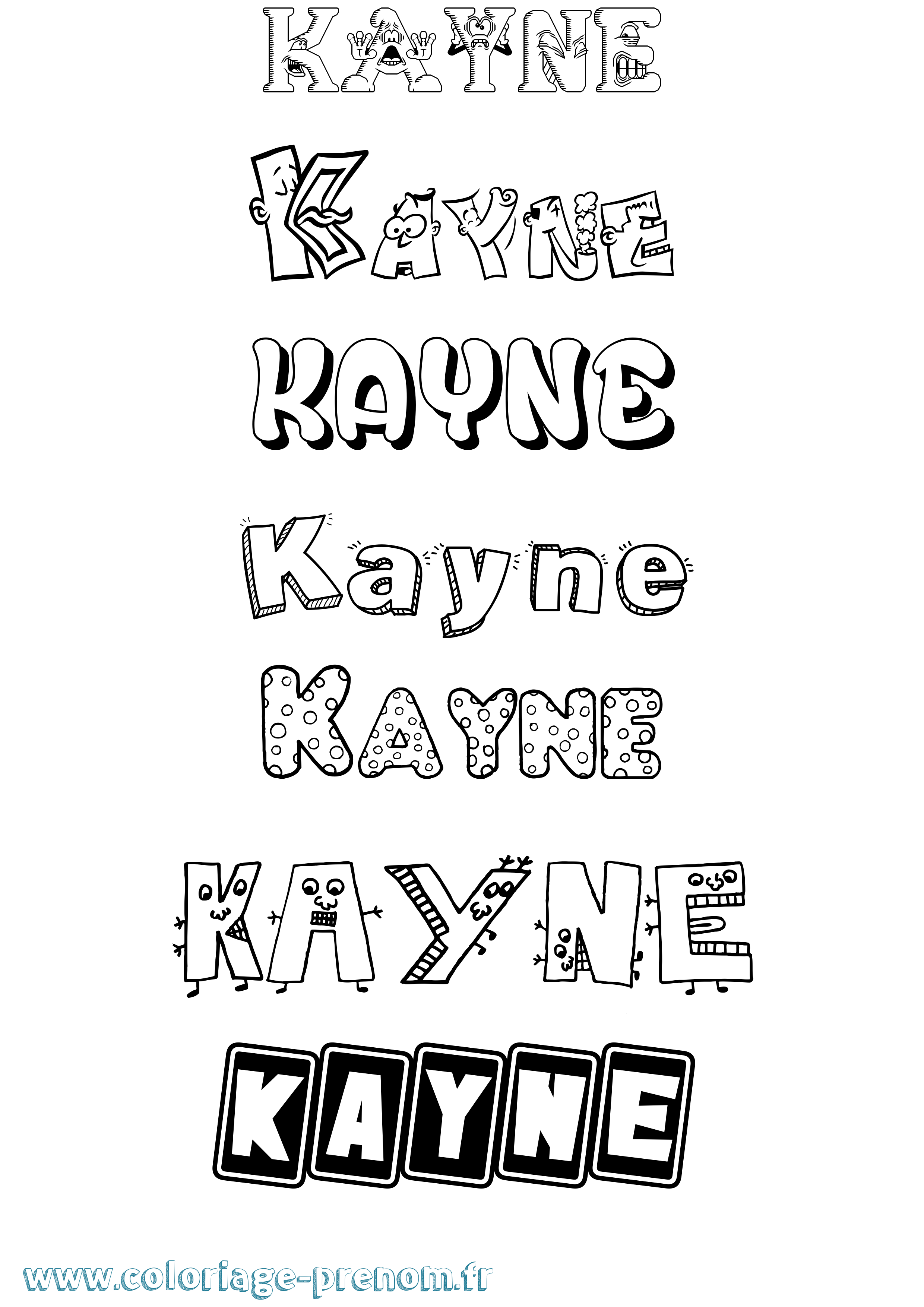 Coloriage Kayne Fun Coloriage prénom Kayne Fun