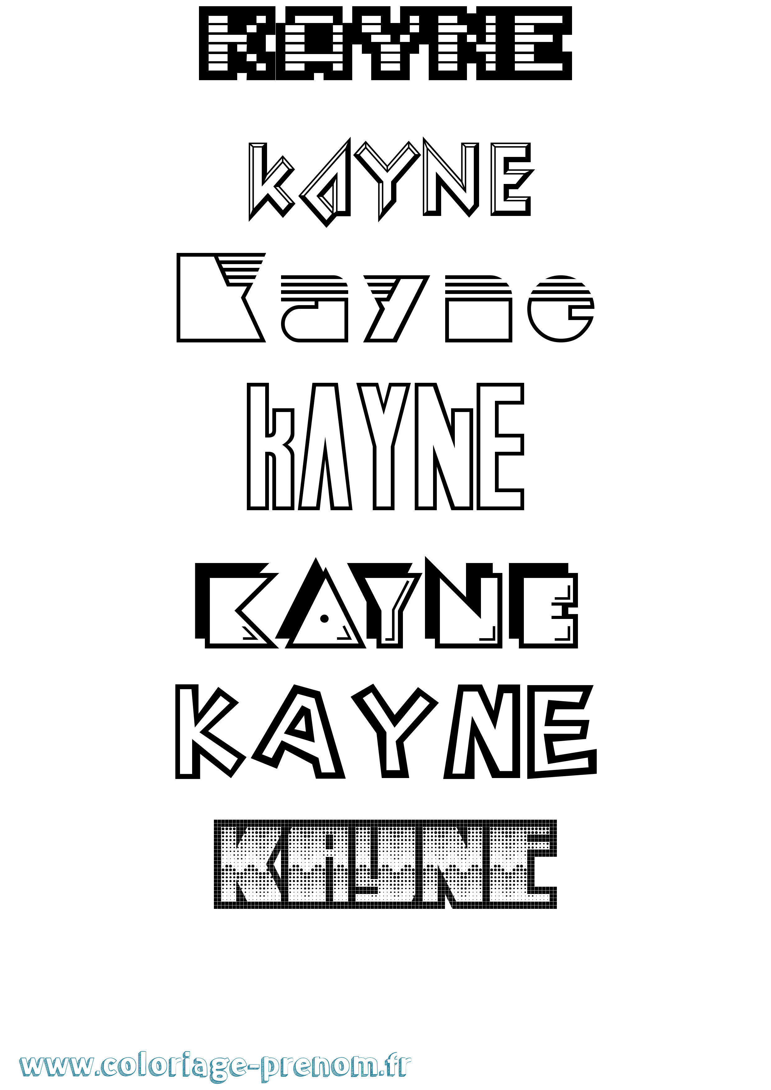 Coloriage Kayne Jeux Vidéos Coloriage prénom Kayne Jeux Vidéos