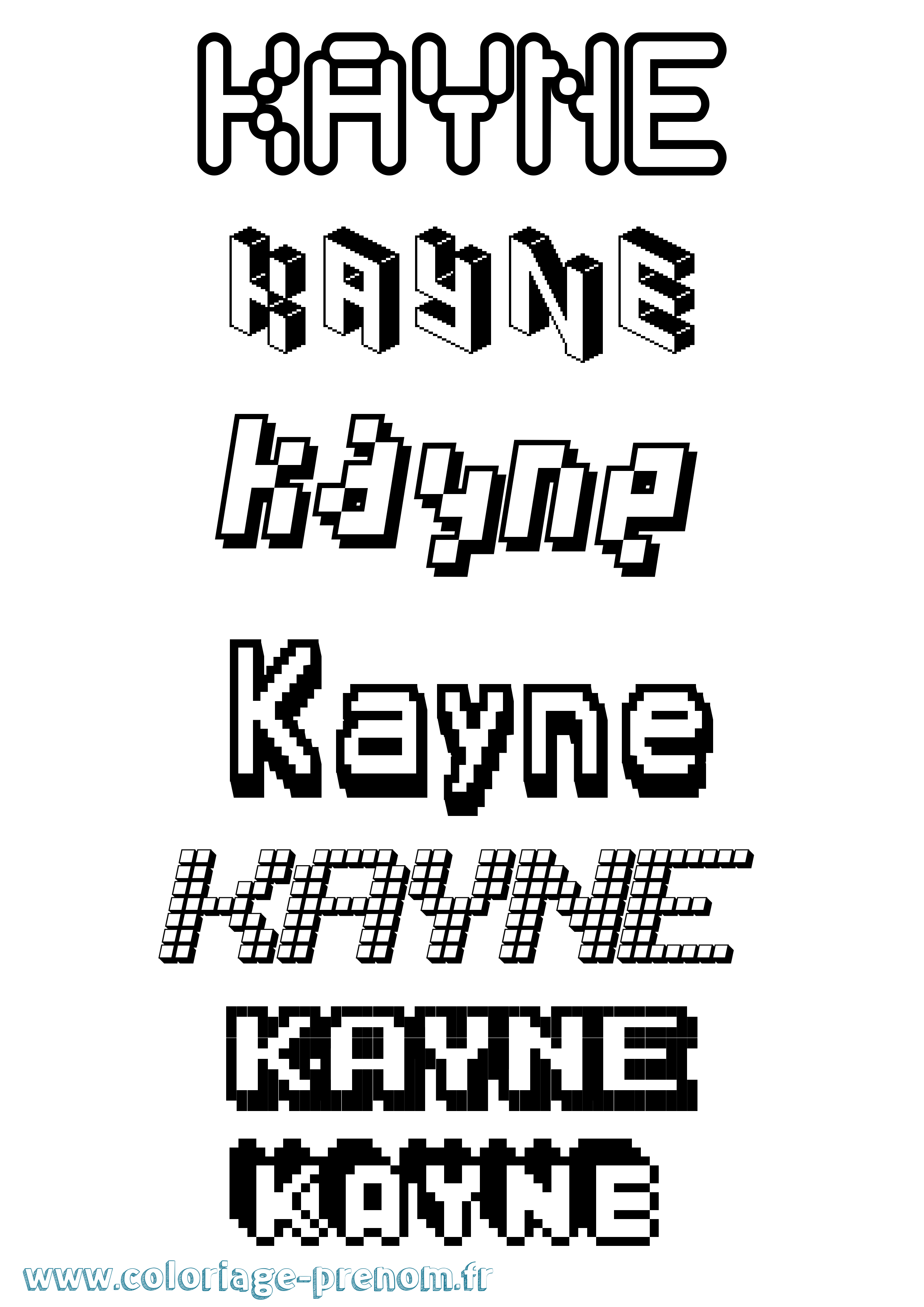 Coloriage Kayne Pixel Coloriage prénom Kayne Pixel