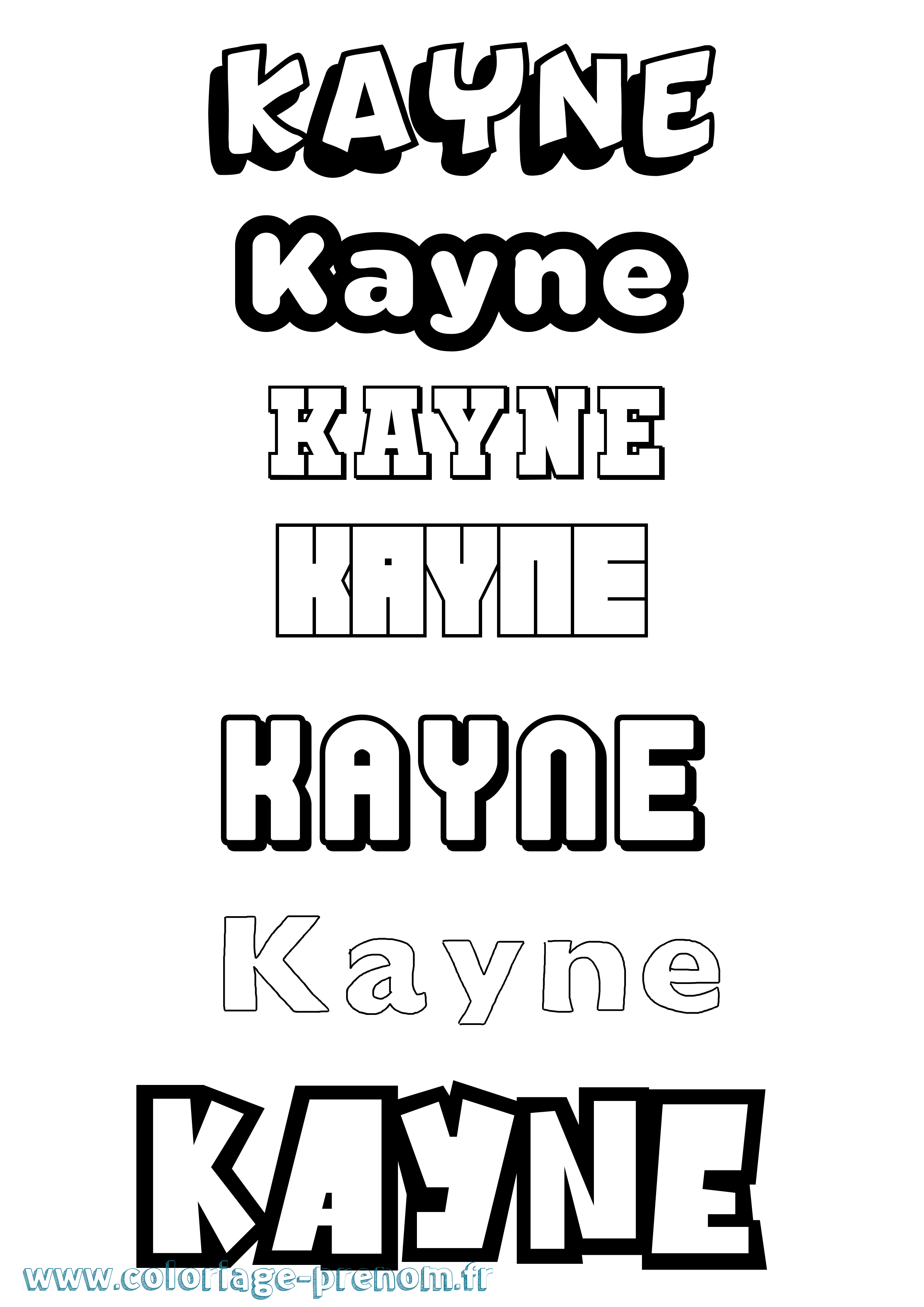 Coloriage Kayne Simple Coloriage prénom Kayne Simple