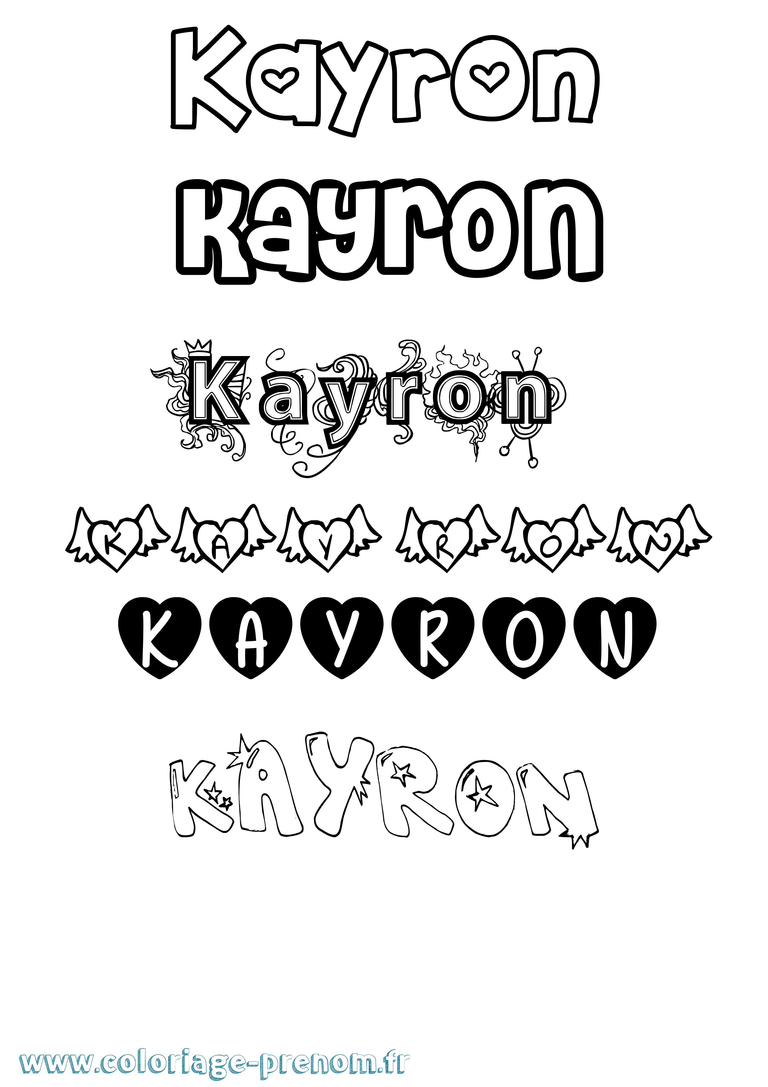 Coloriage Kayron Girly Coloriage prénom Kayron Girly