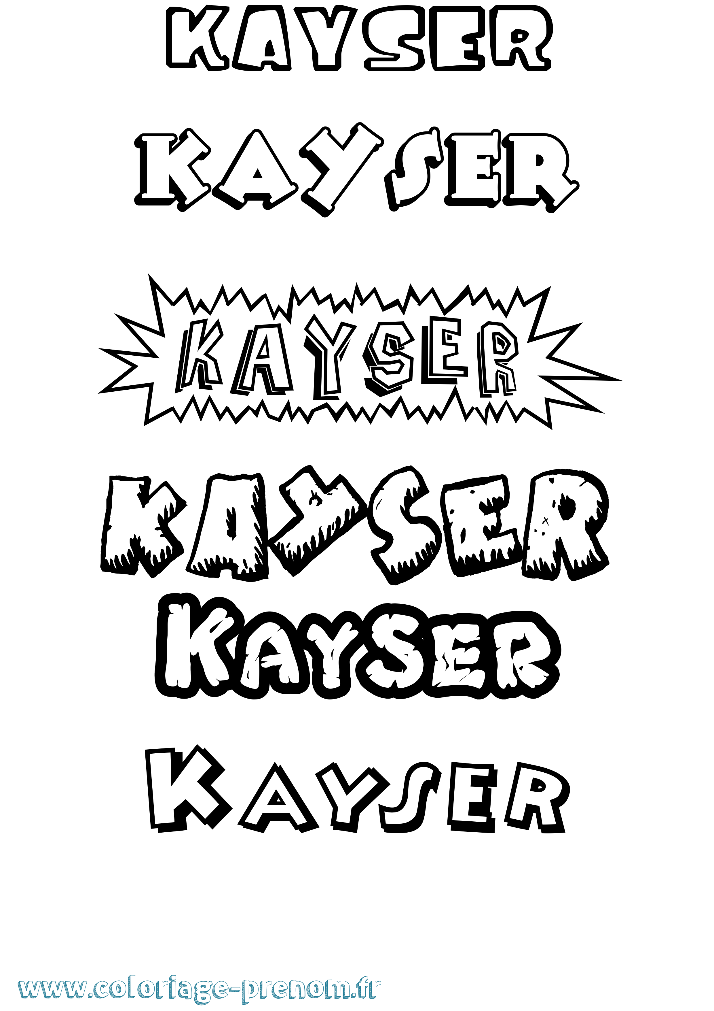 Coloriage Kayser Dessin Animé Coloriage prénom Kayser Dessin Animé