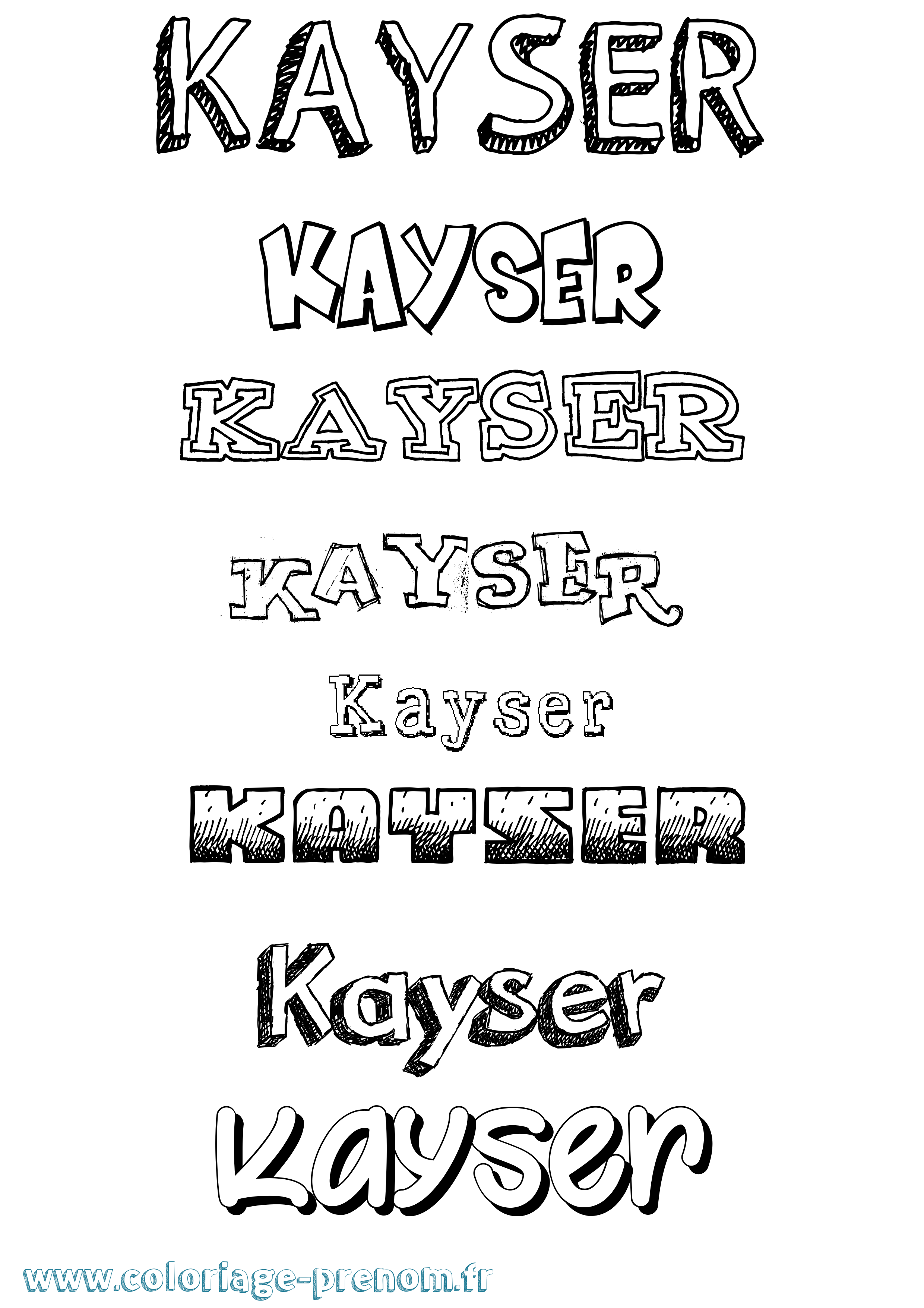 Coloriage Kayser Dessiné Coloriage prénom Kayser Dessiné
