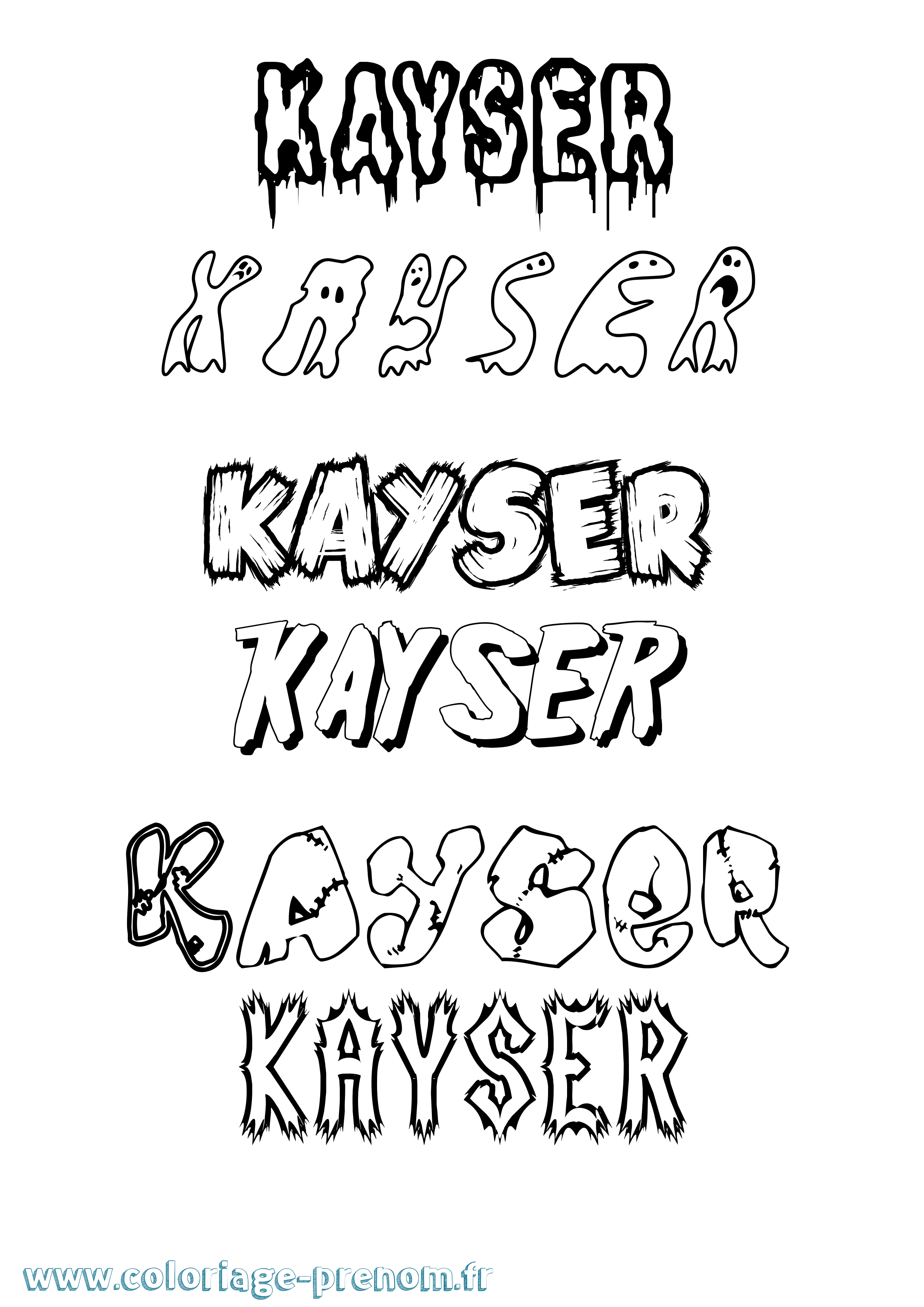 Coloriage Kayser Frisson Coloriage prénom Kayser Frisson