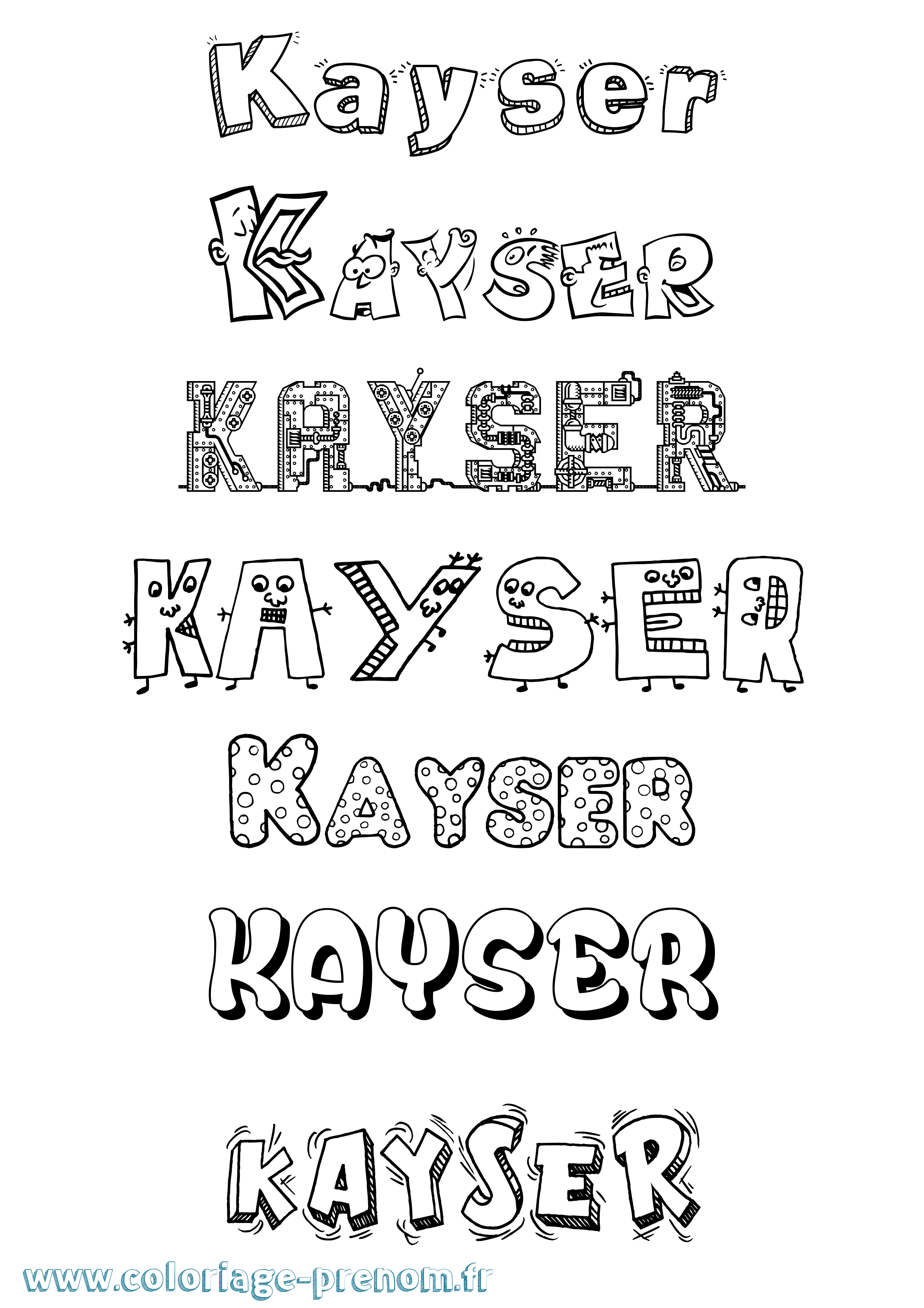 Coloriage Kayser Fun Coloriage prénom Kayser Fun