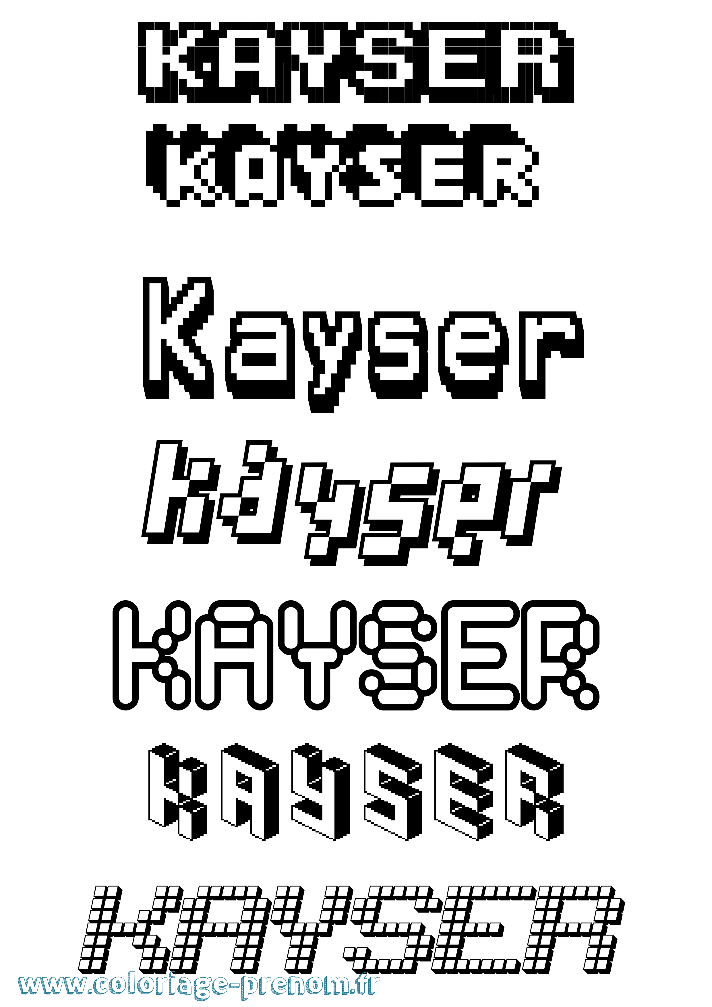 Coloriage Kayser Pixel Coloriage prénom Kayser Pixel