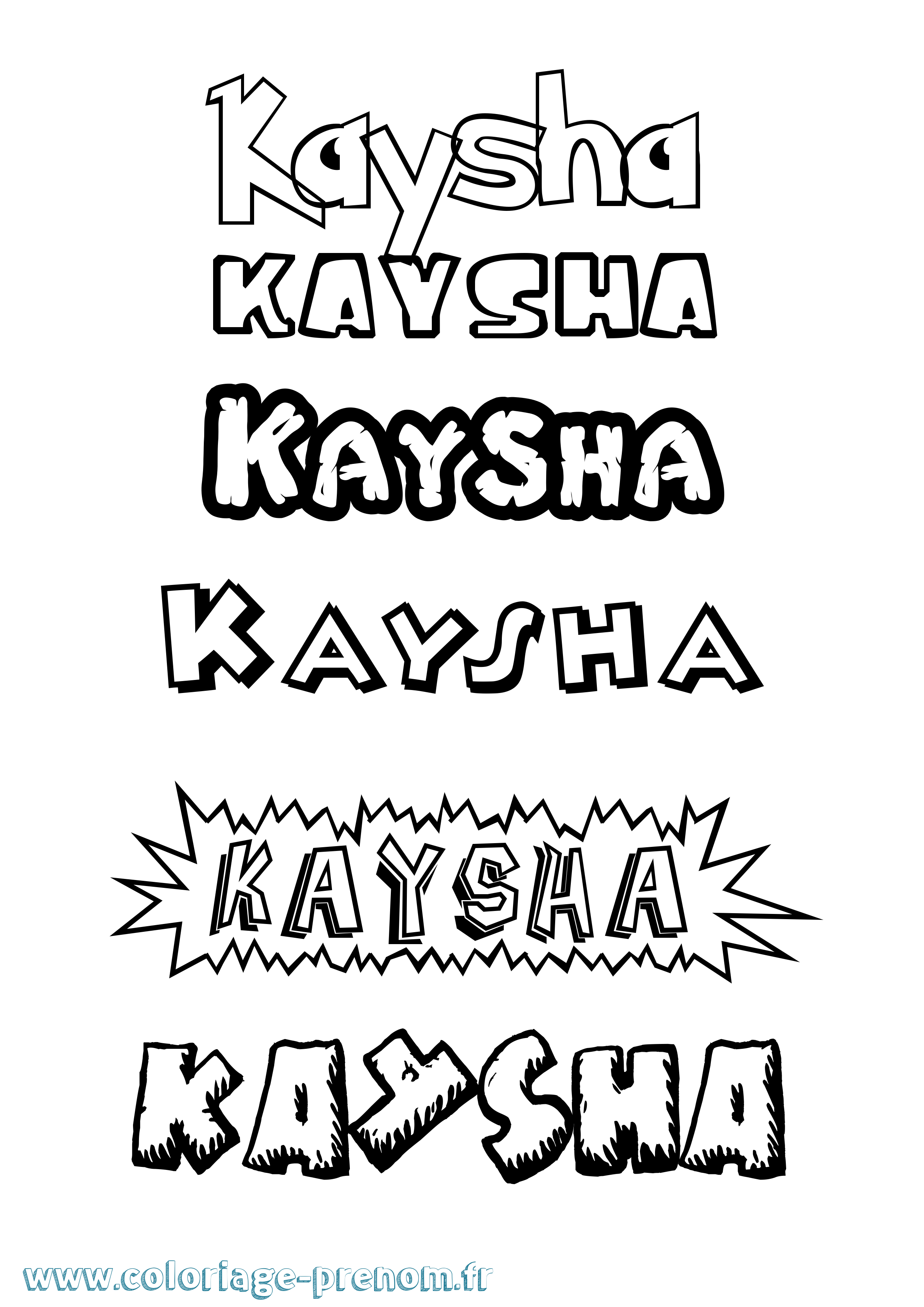 Coloriage Kaysha Dessin Animé Coloriage prénom Kaysha Dessin Animé