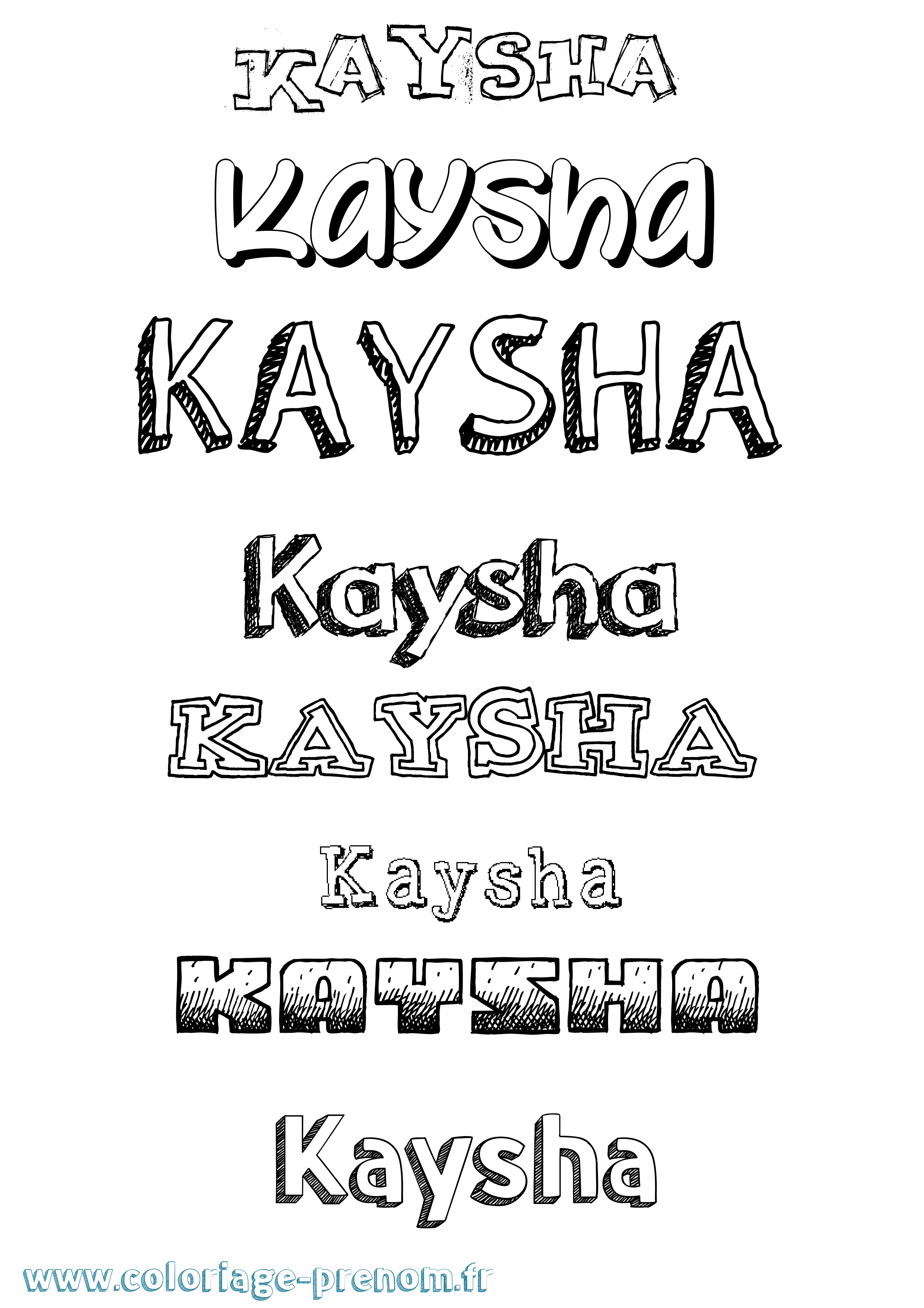 Coloriage Kaysha Dessiné Coloriage prénom Kaysha Dessiné