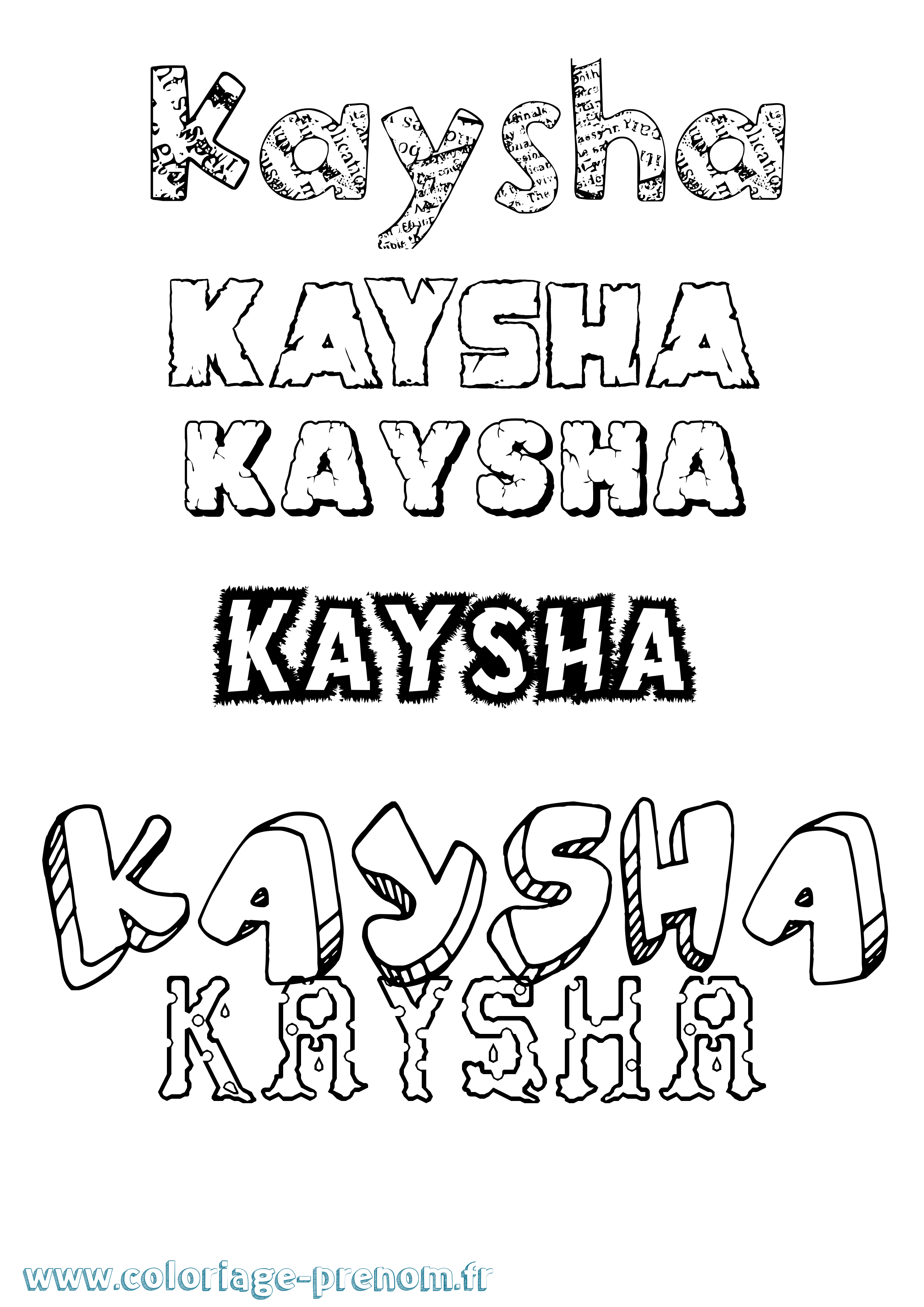 Coloriage Kaysha Destructuré Coloriage prénom Kaysha Destructuré