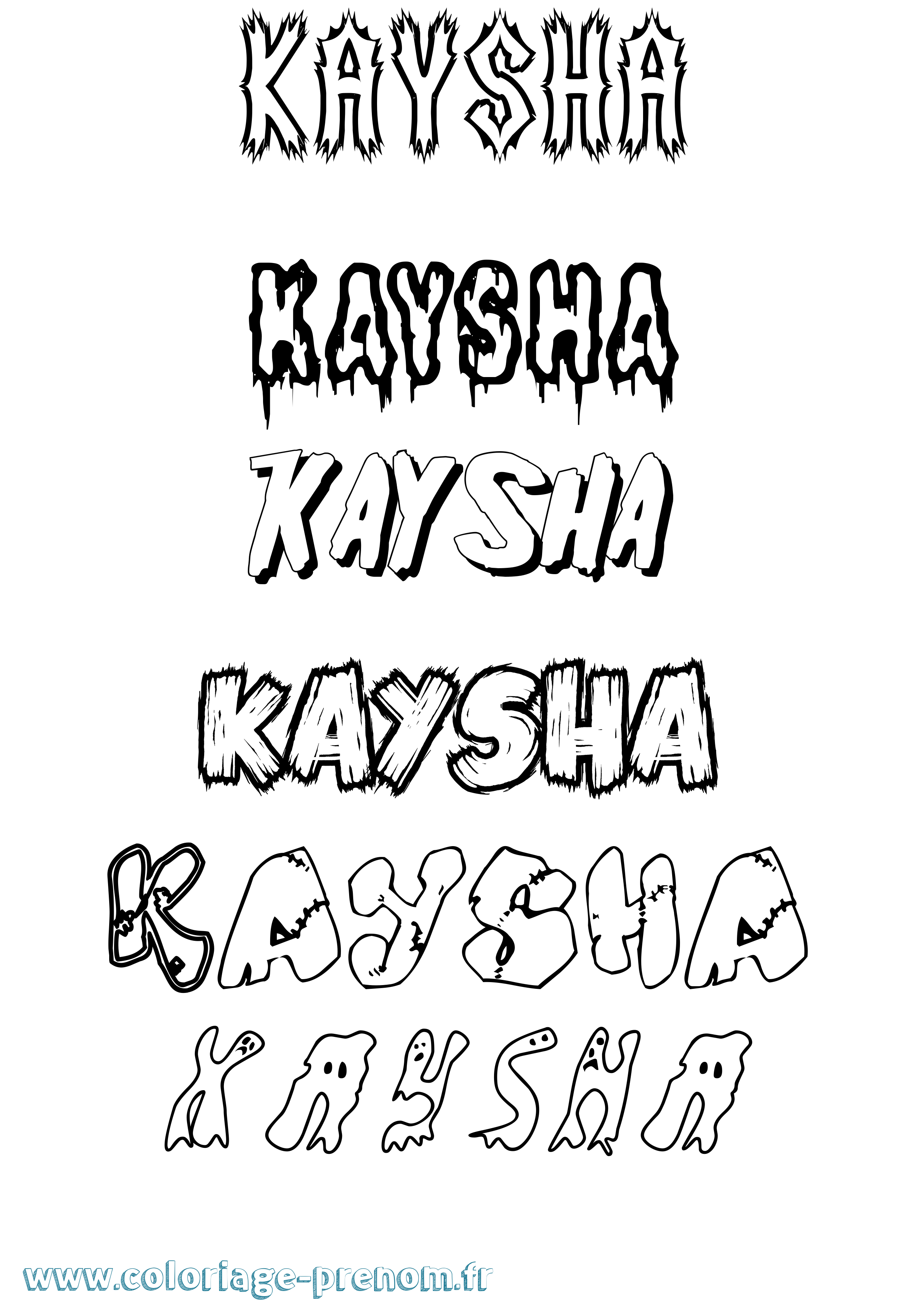Coloriage Kaysha Frisson Coloriage prénom Kaysha Frisson