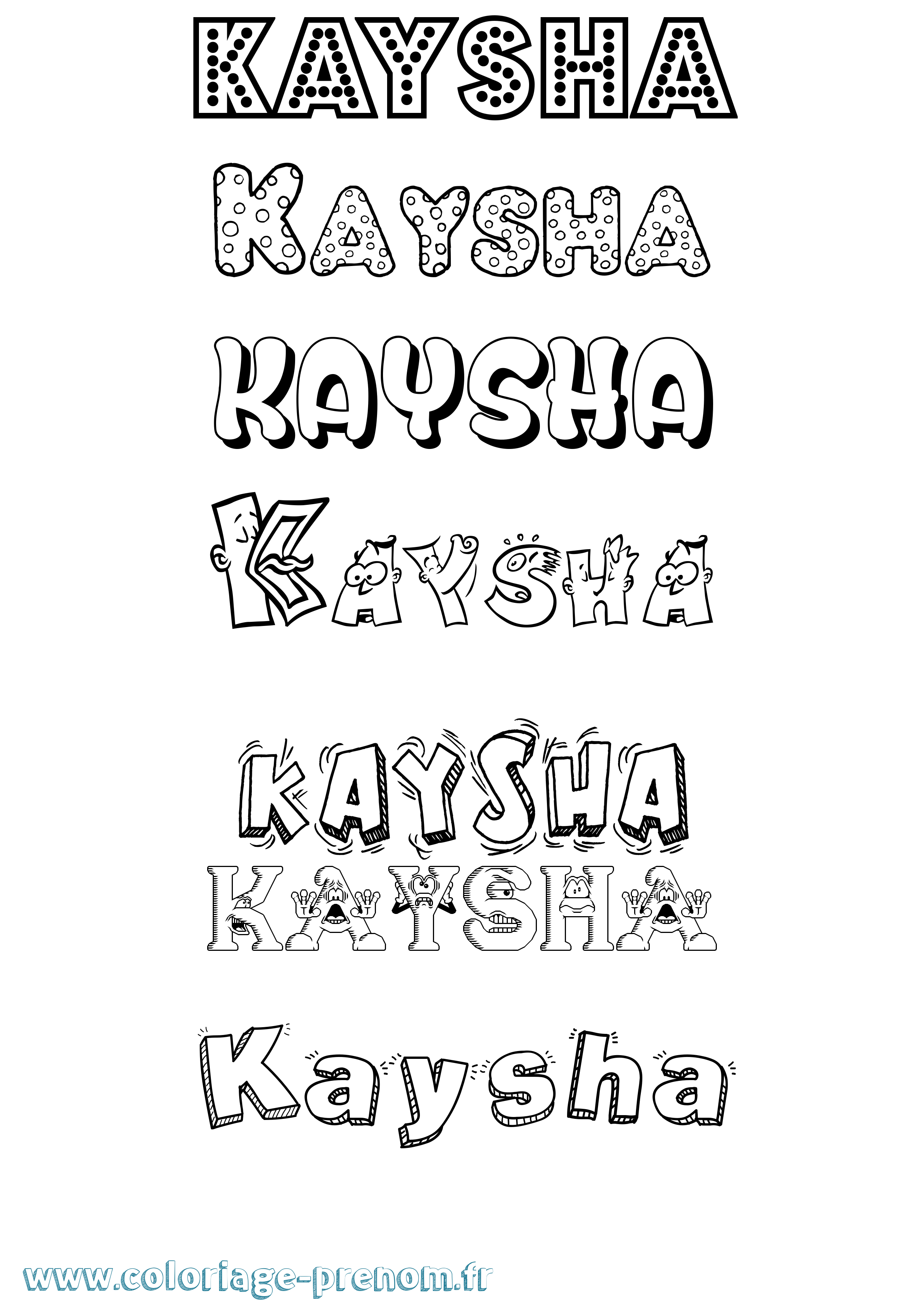 Coloriage Kaysha Fun Coloriage prénom Kaysha Fun