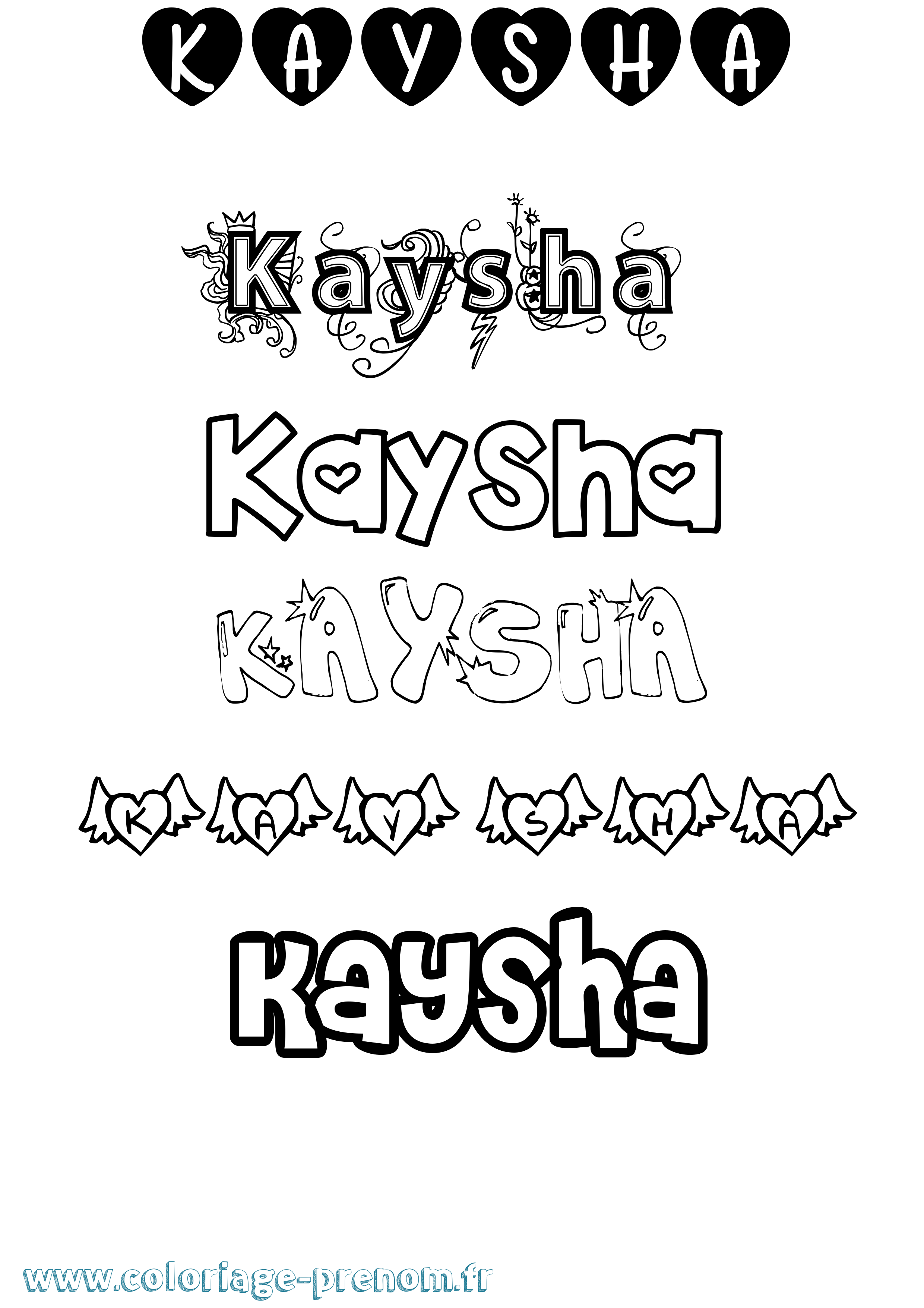 Coloriage Kaysha Girly Coloriage prénom Kaysha Girly