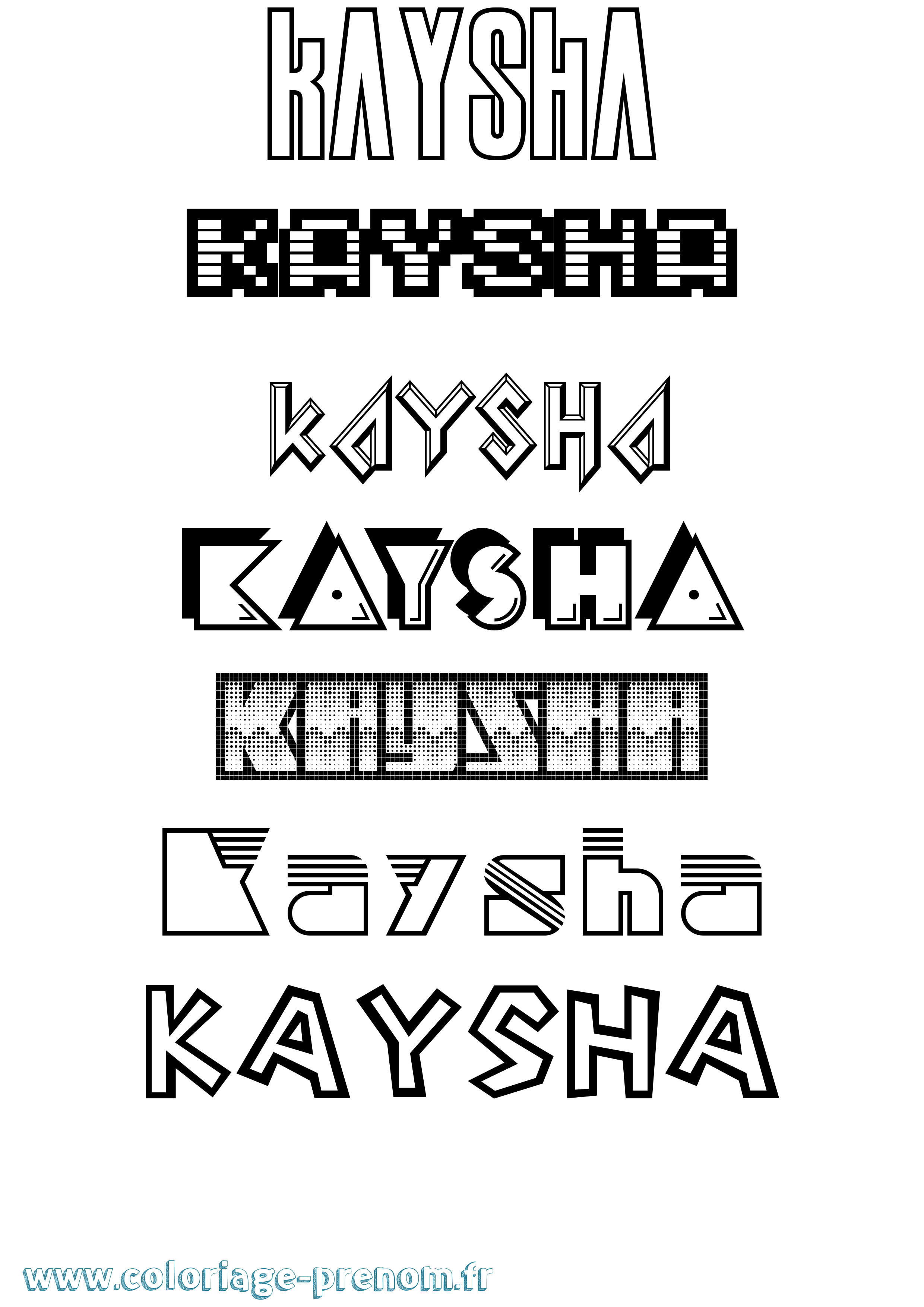 Coloriage Kaysha Jeux Vidéos Coloriage prénom Kaysha Jeux Vidéos