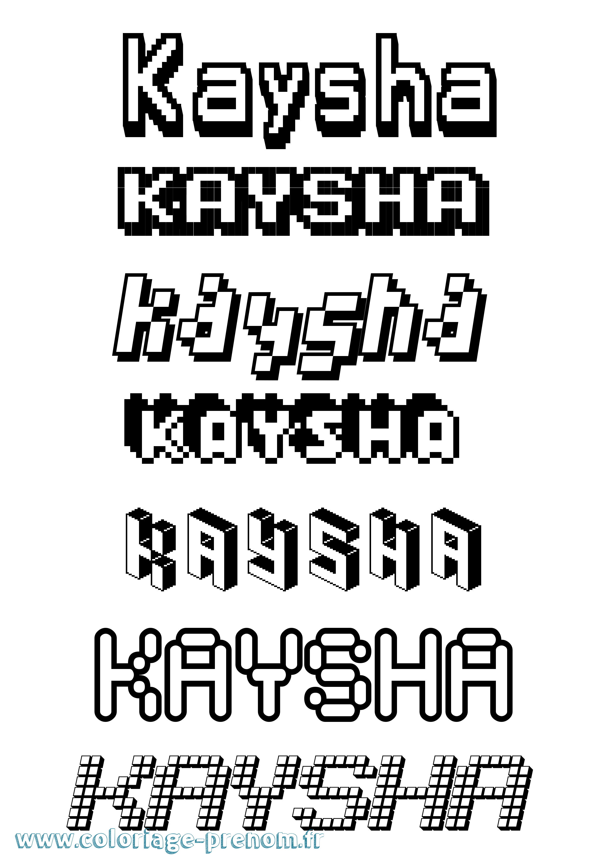 Coloriage Kaysha Pixel Coloriage prénom Kaysha Pixel
