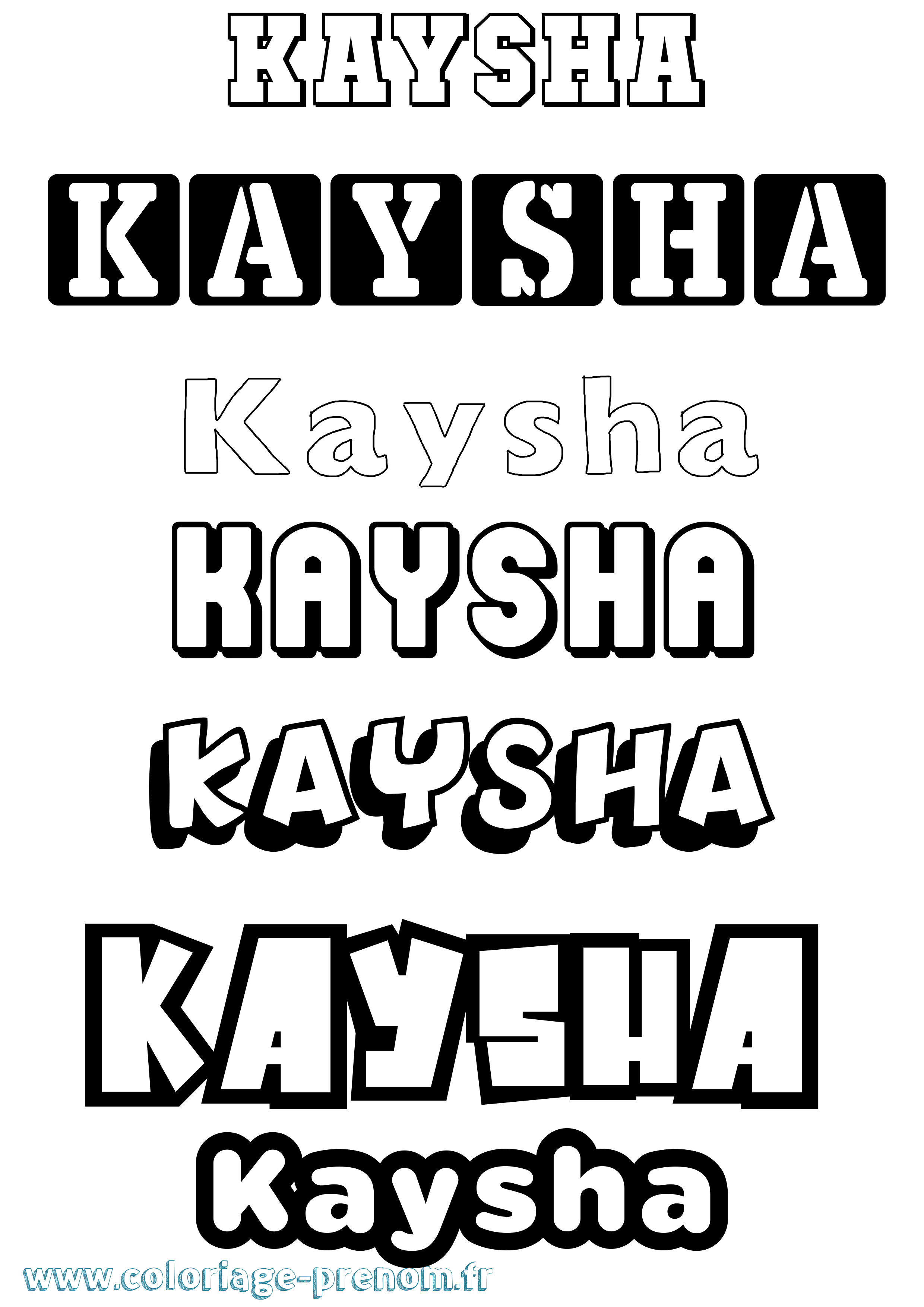 Coloriage Kaysha Simple Coloriage prénom Kaysha Simple