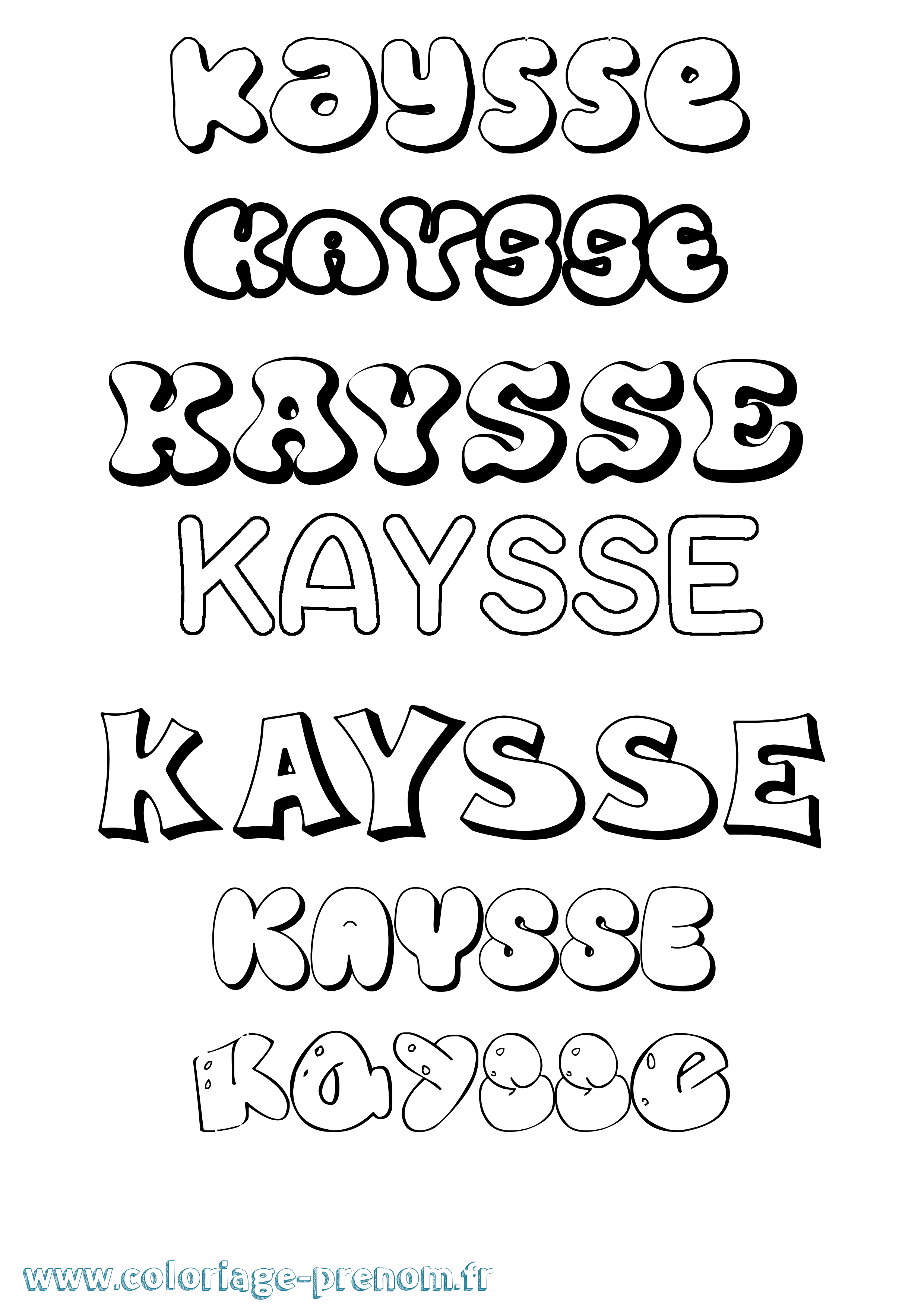 Coloriage Kaysse Bubble Coloriage prénom Kaysse Bubble