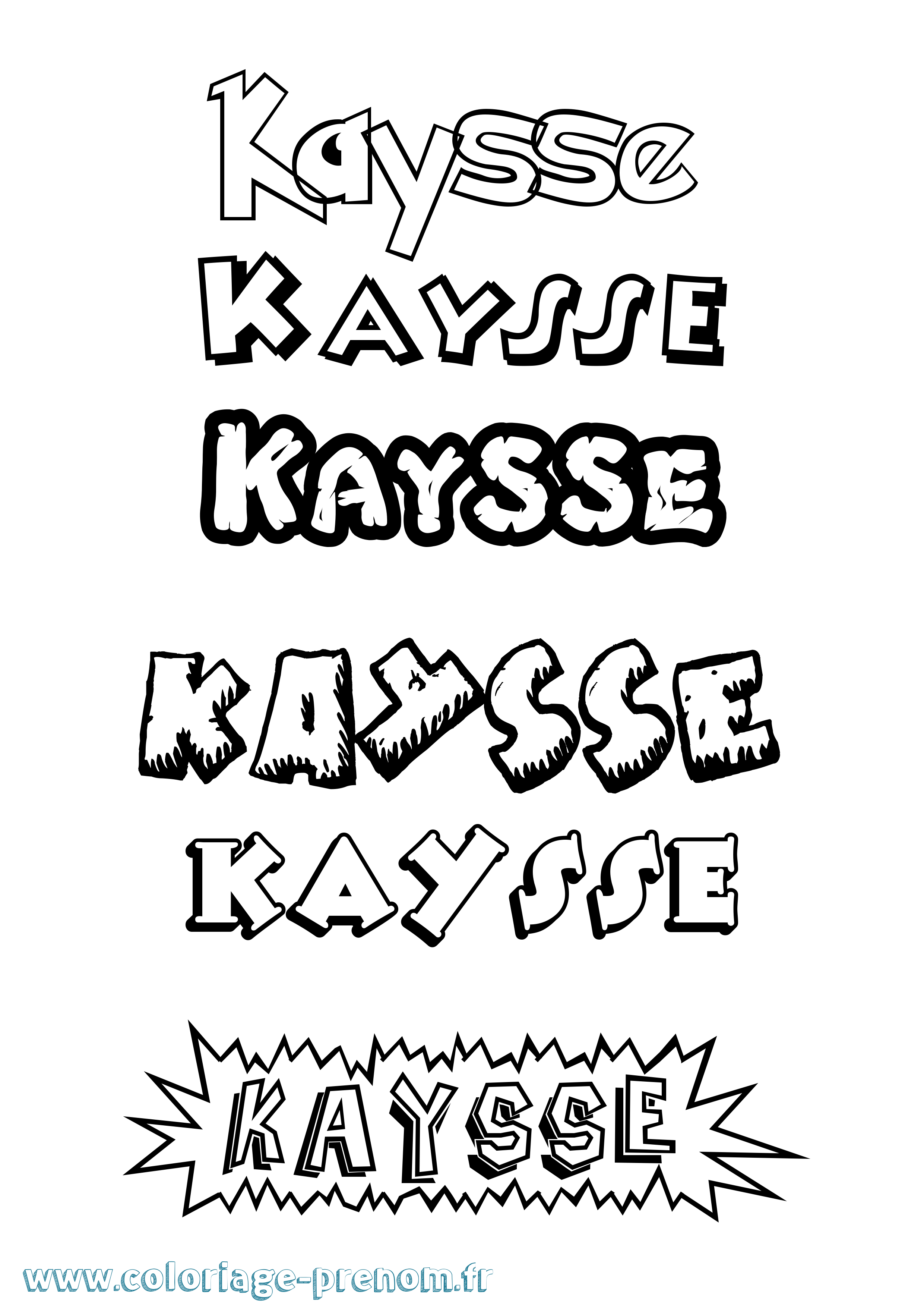 Coloriage Kaysse Dessin Animé Coloriage prénom Kaysse Dessin Animé