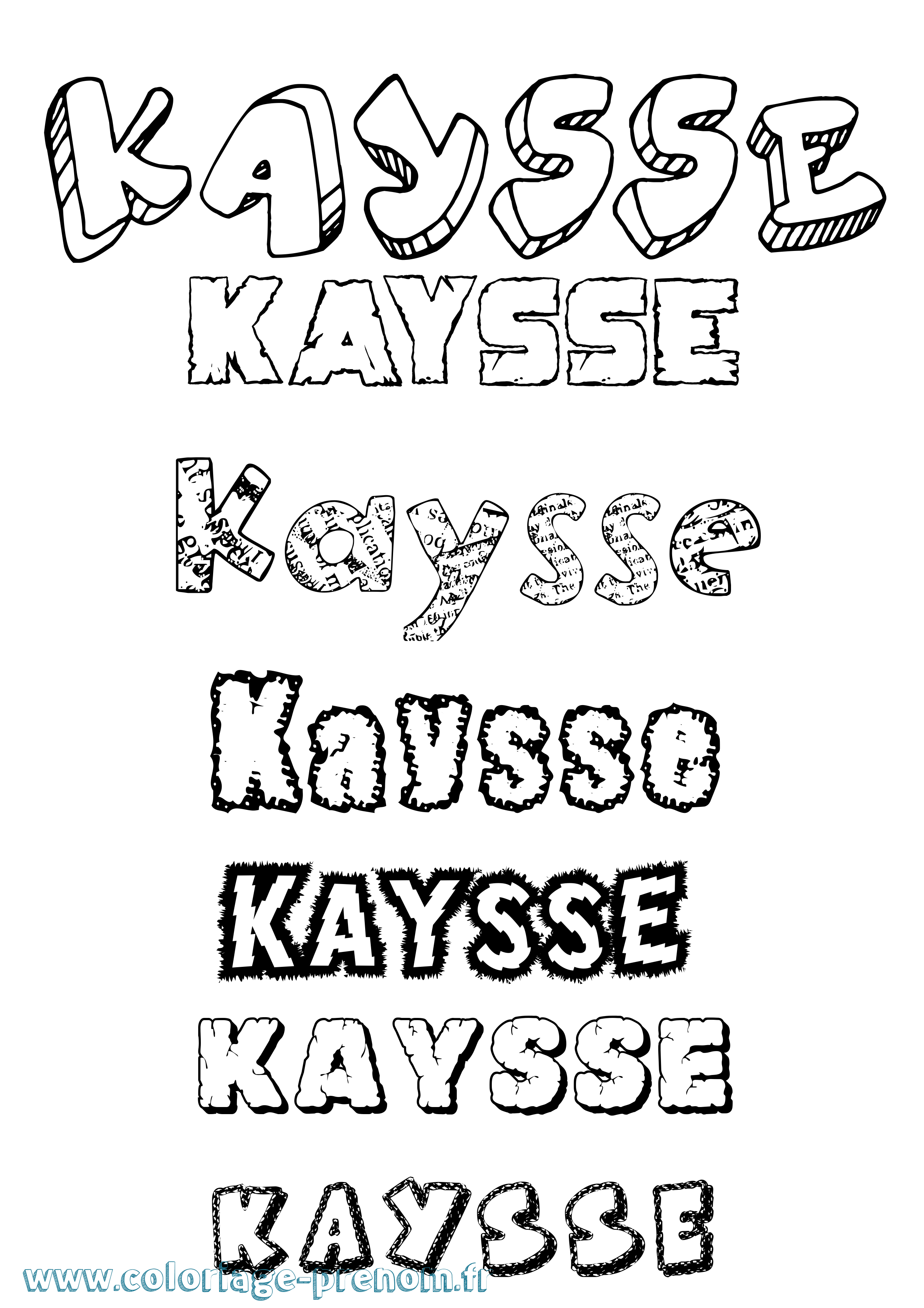 Coloriage Kaysse Destructuré Coloriage prénom Kaysse Destructuré