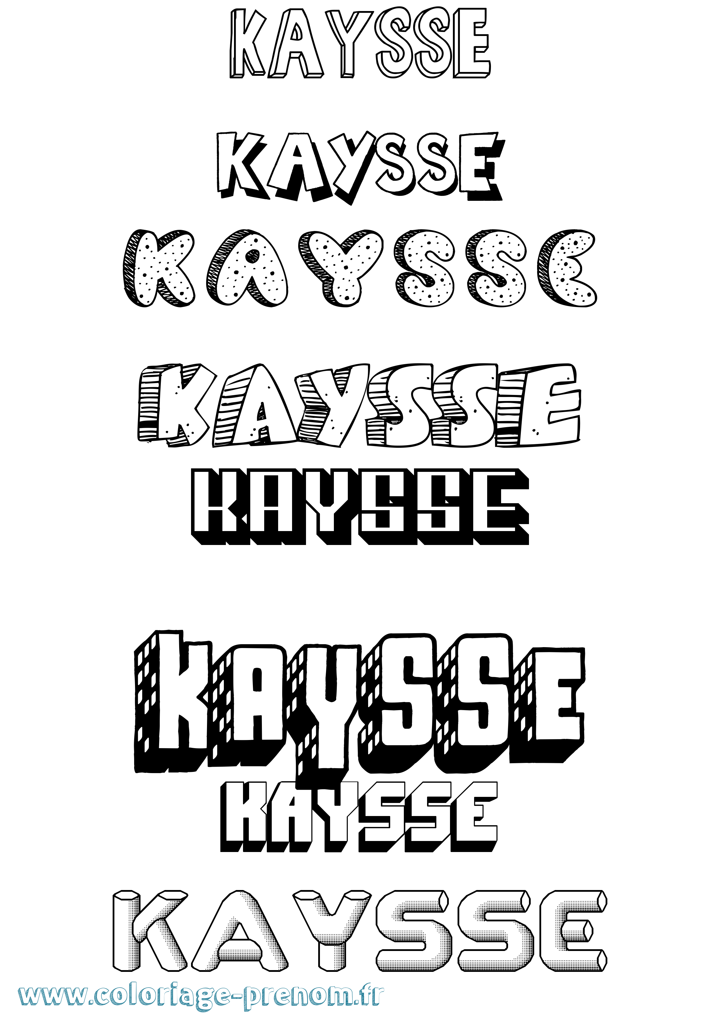 Coloriage Kaysse Effet 3D Coloriage prénom Kaysse Effet 3D