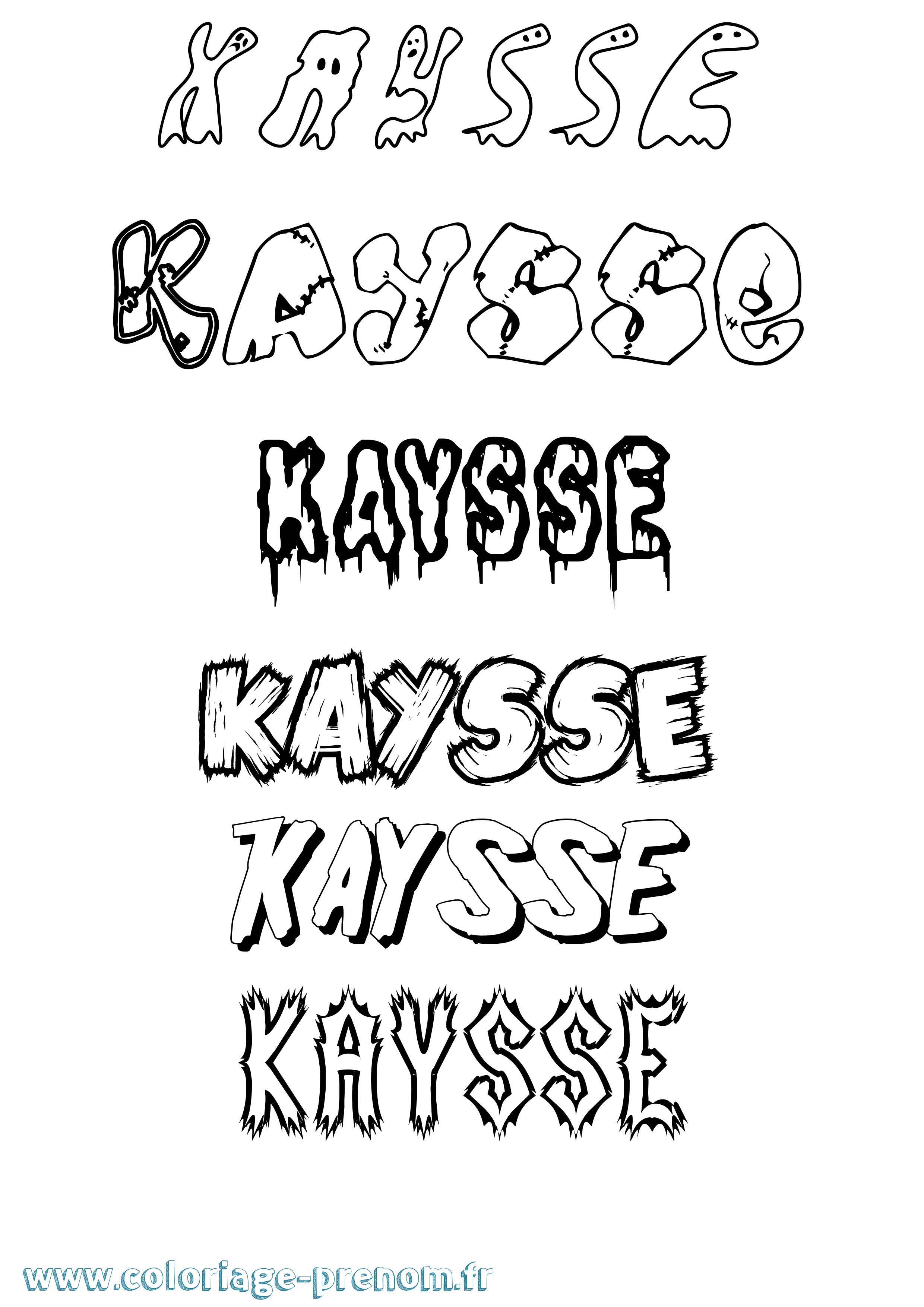 Coloriage Kaysse Frisson Coloriage prénom Kaysse Frisson