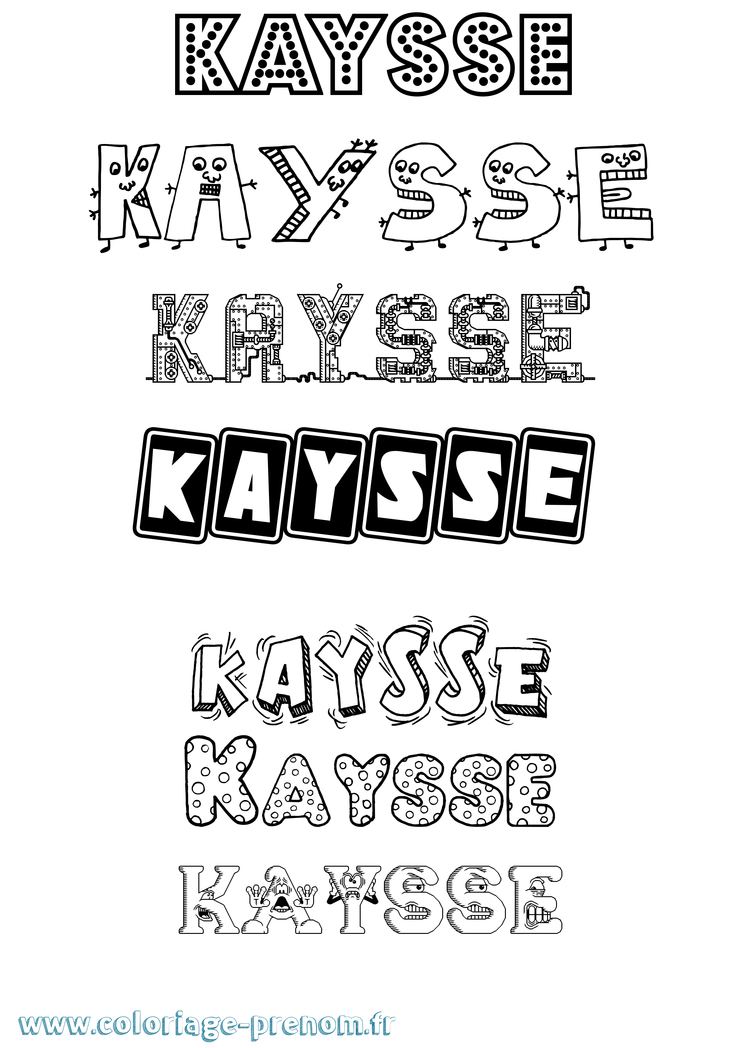 Coloriage Kaysse Fun Coloriage prénom Kaysse Fun