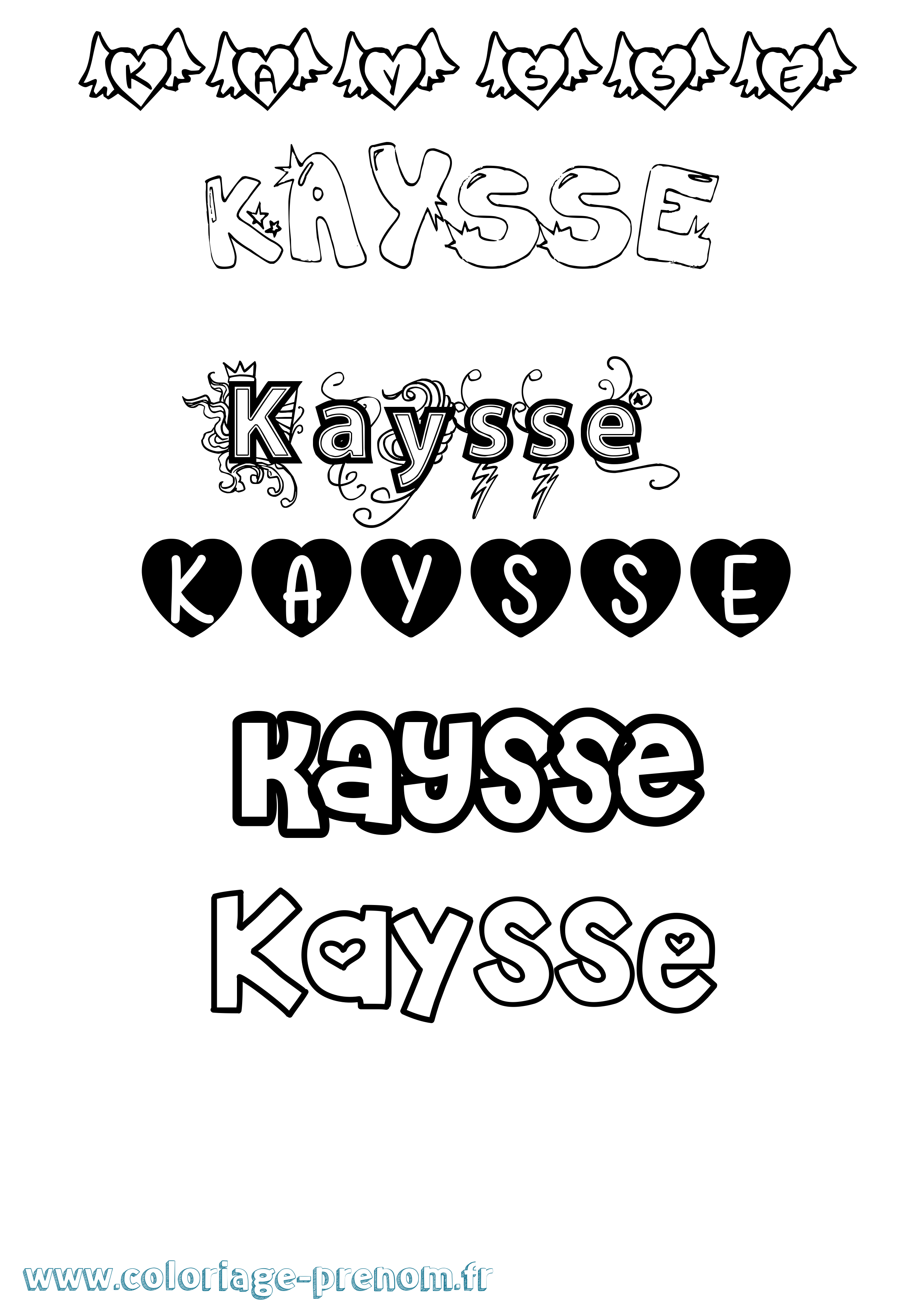 Coloriage Kaysse Girly Coloriage prénom Kaysse Girly