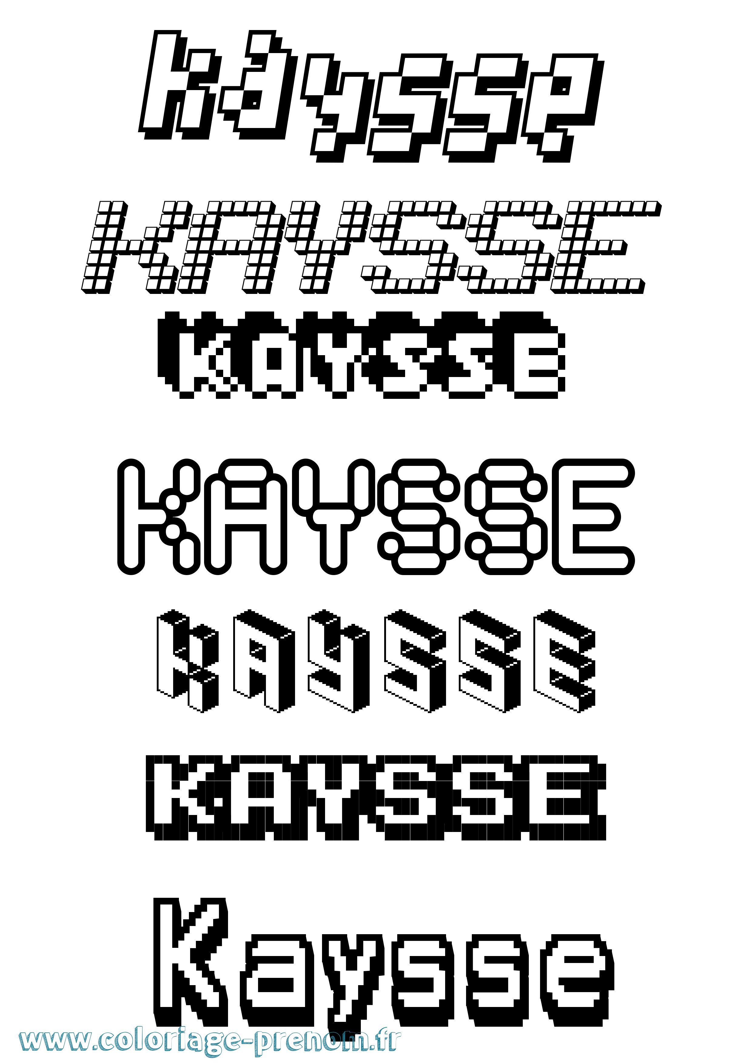 Coloriage Kaysse Pixel Coloriage prénom Kaysse Pixel